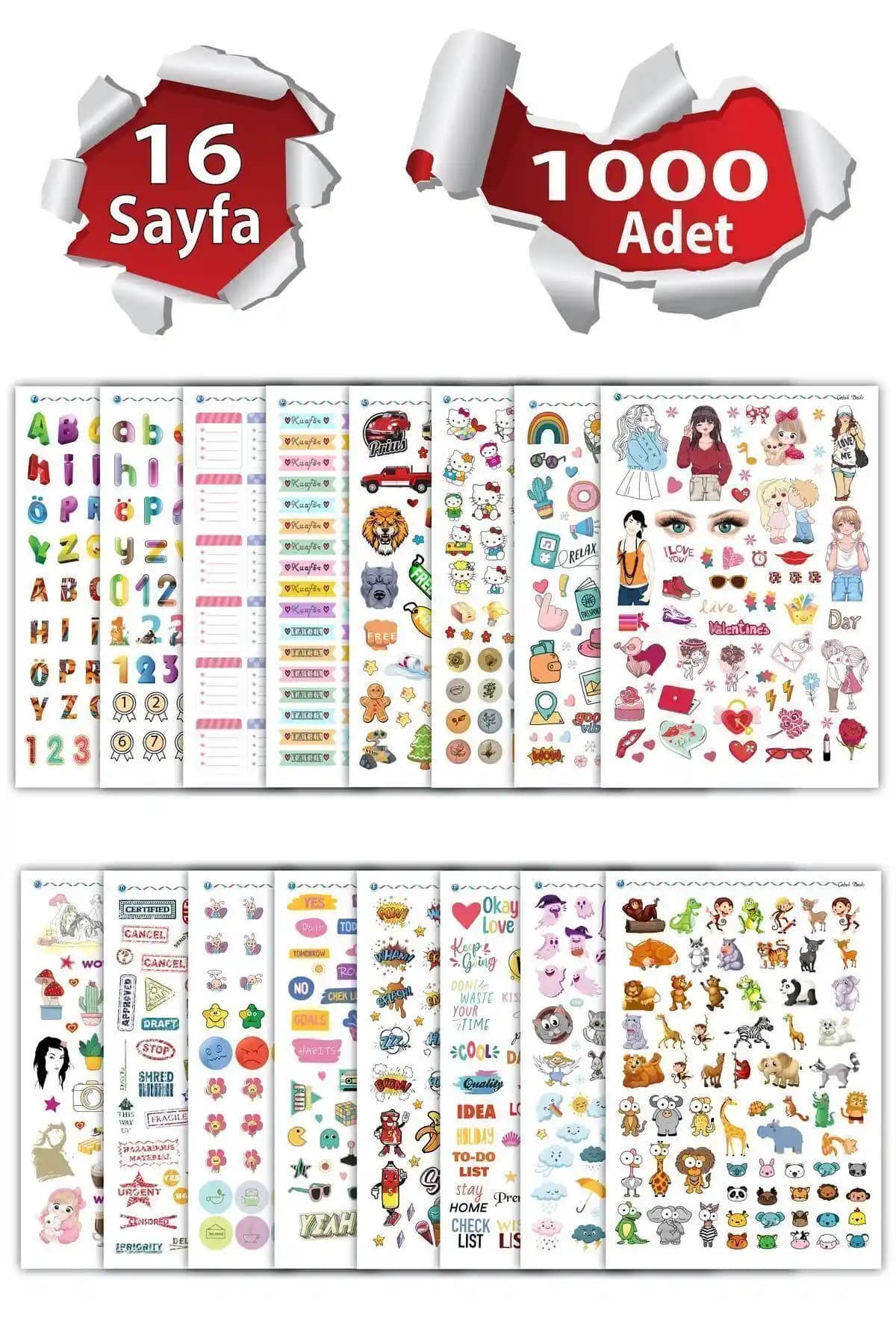 Cabuk Baskı Sticker Book: 1000 Adet Yüksek Kaliteli Etiketlerle Planlama ve Dekorasyon