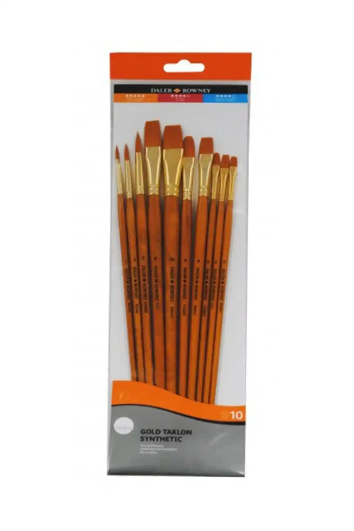 Daler Rowney Simply Gold Taklon Yassı Fırça Uç Seti Profesyonel ve Hobi Sanatçılarına Uygun