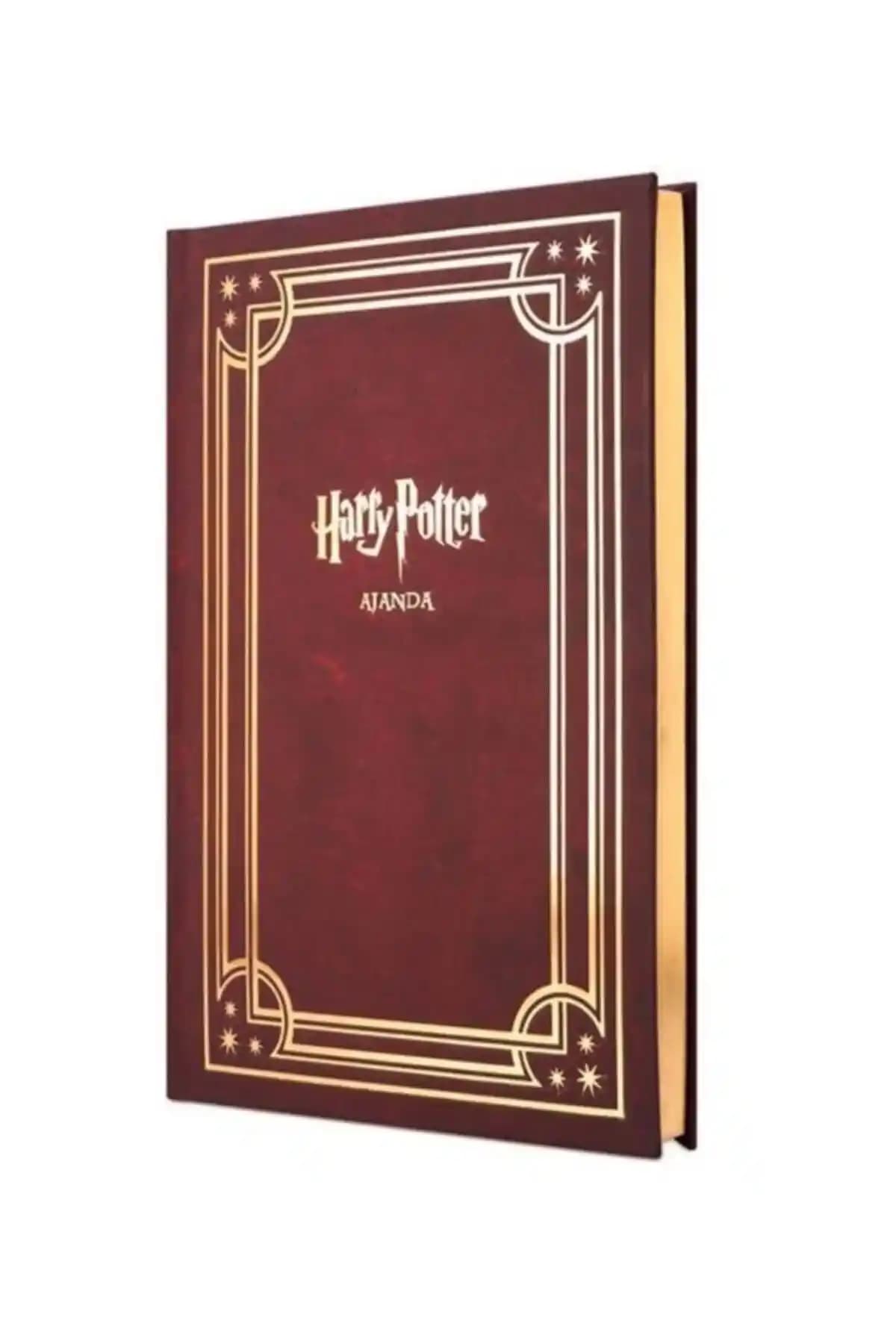 Harry Potter Temalı Haftalık Ajanda Kırmızı Sert Kapaklı ve Düz Tel Bağlamalı