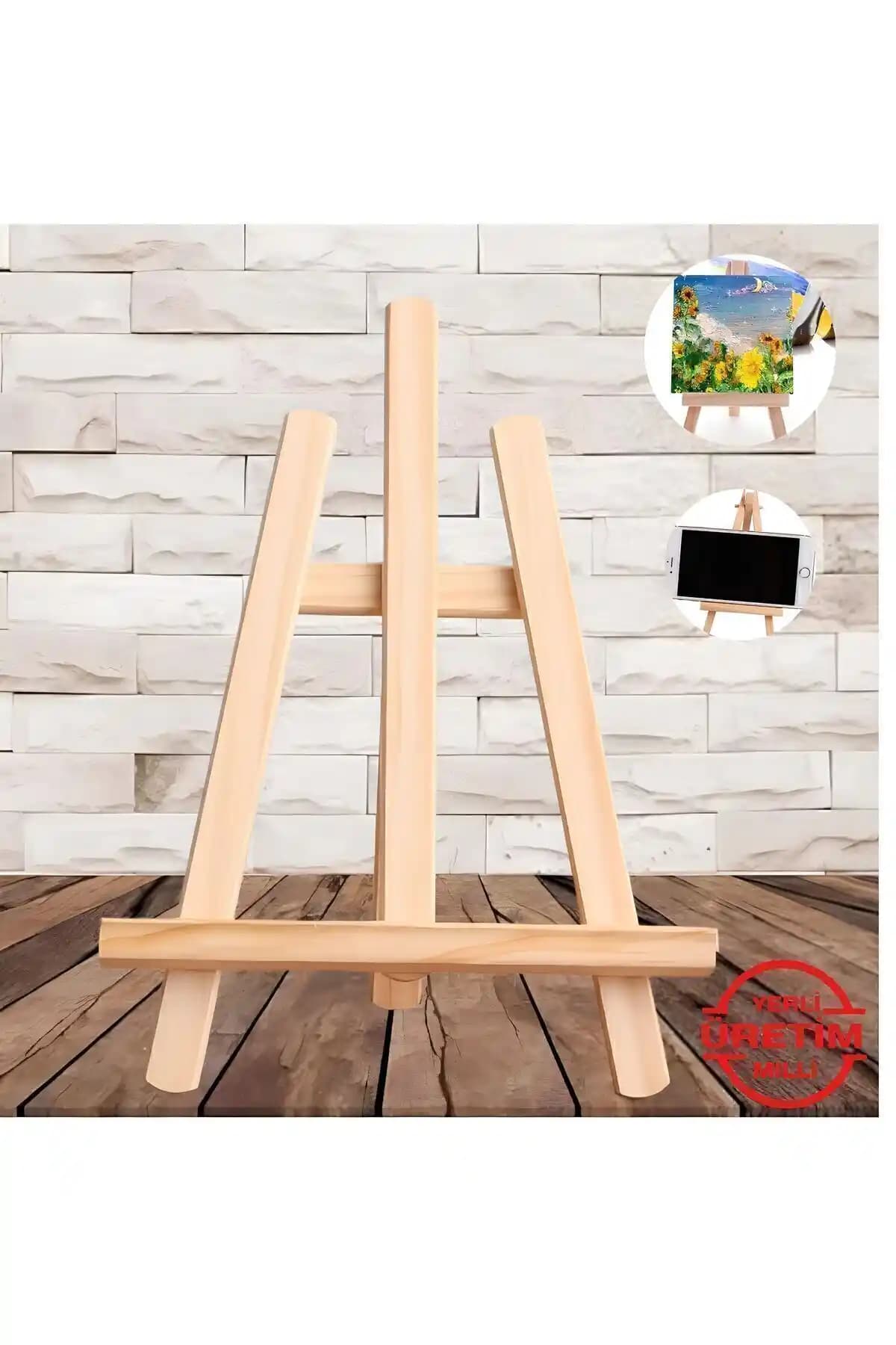 Mercan Mini Ahşap Şövale: Çok Amaçlı ve Estetik Sergileme Standı