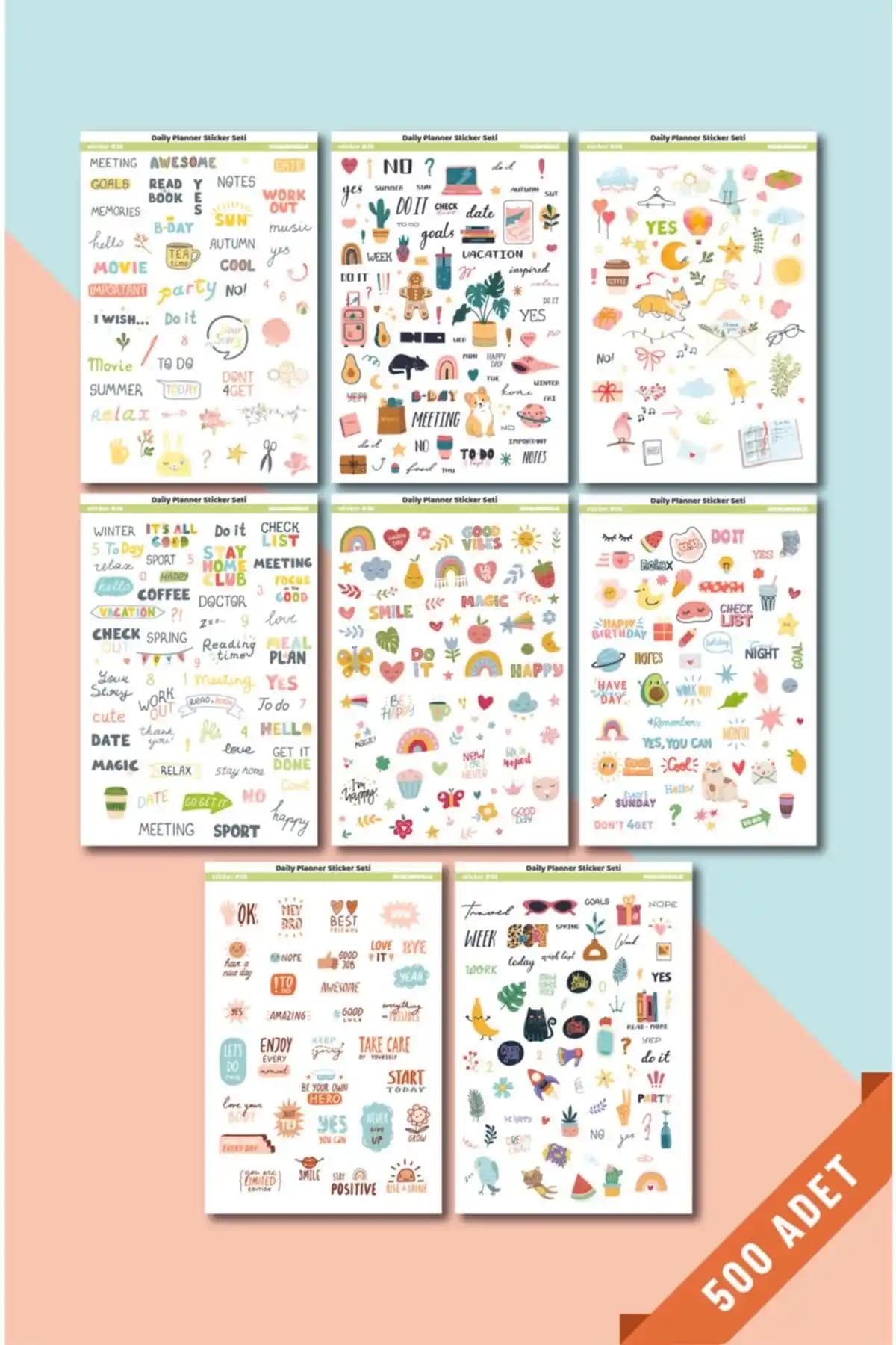 MuslimWalk Günlük Planlayıcı Sticker Seti: Estetik ve İşlevsel Organizasyon Çözümü