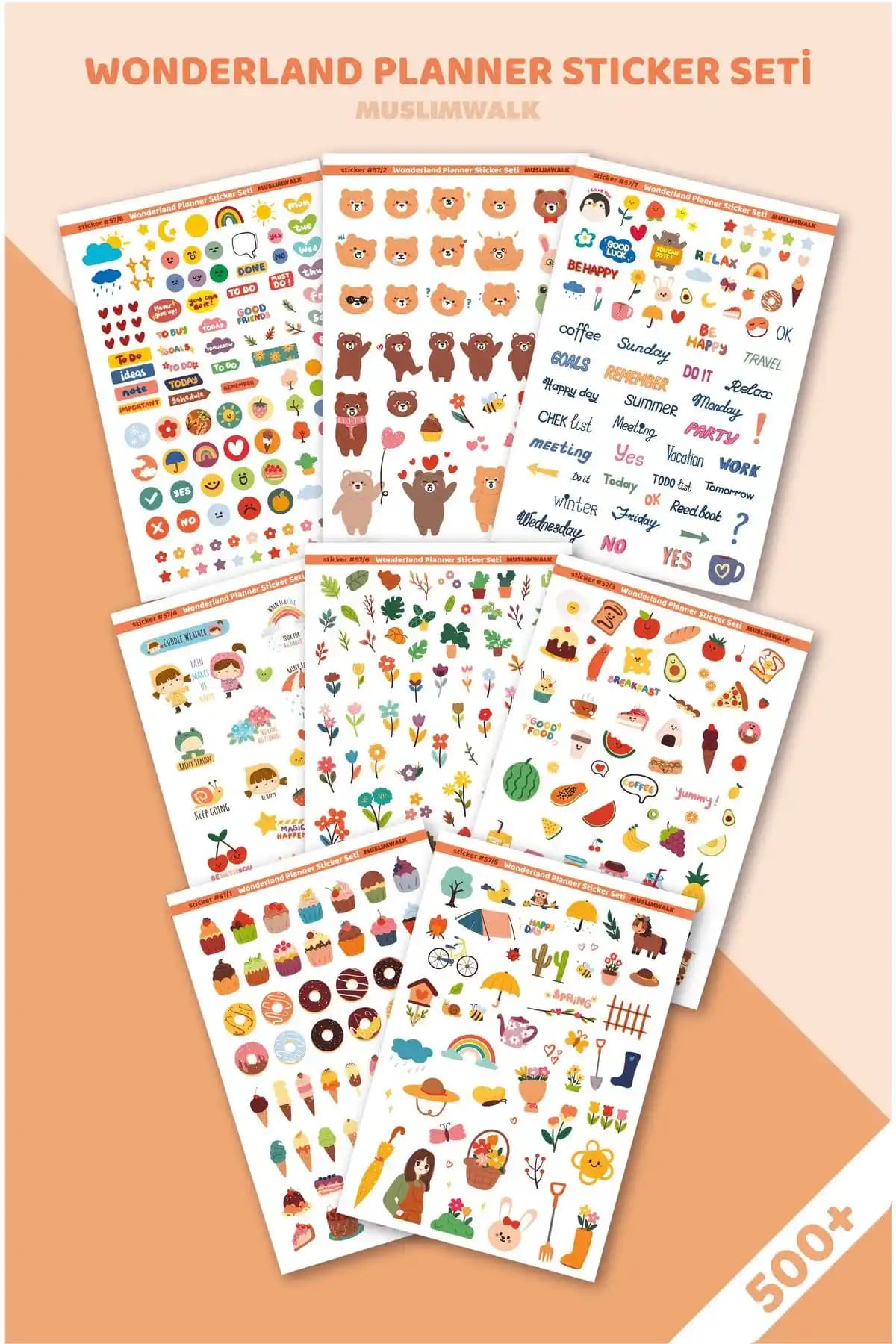 MuslimWalk Wonderland Planner Sticker Seti ile Ajanda ve Planlamanızı Geliştirin