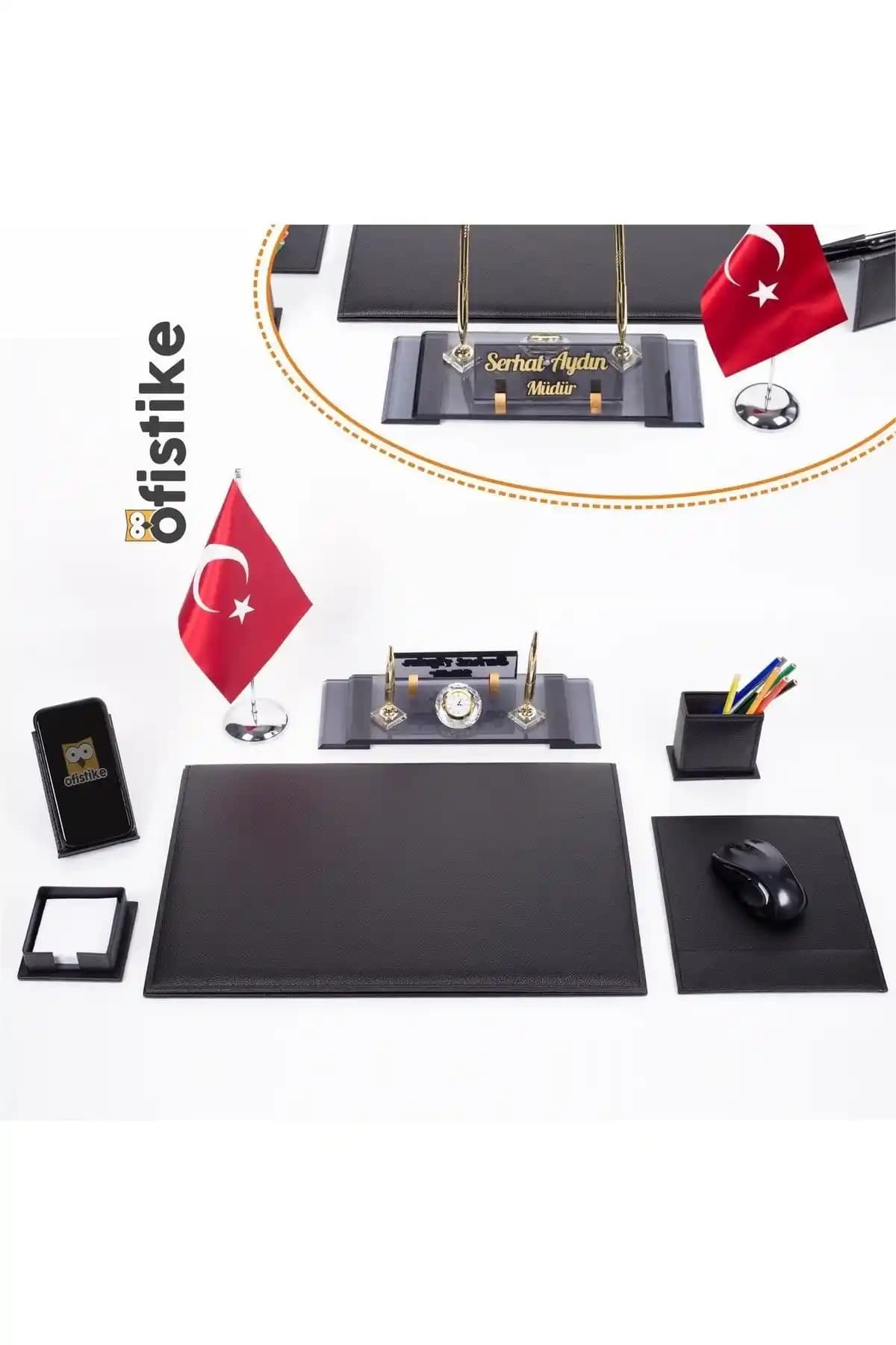 Ofistike Varta Türk Bayraklı Deri Sümen Takımı ile Ofisinizde Şıklık ve Fonksiyonellik