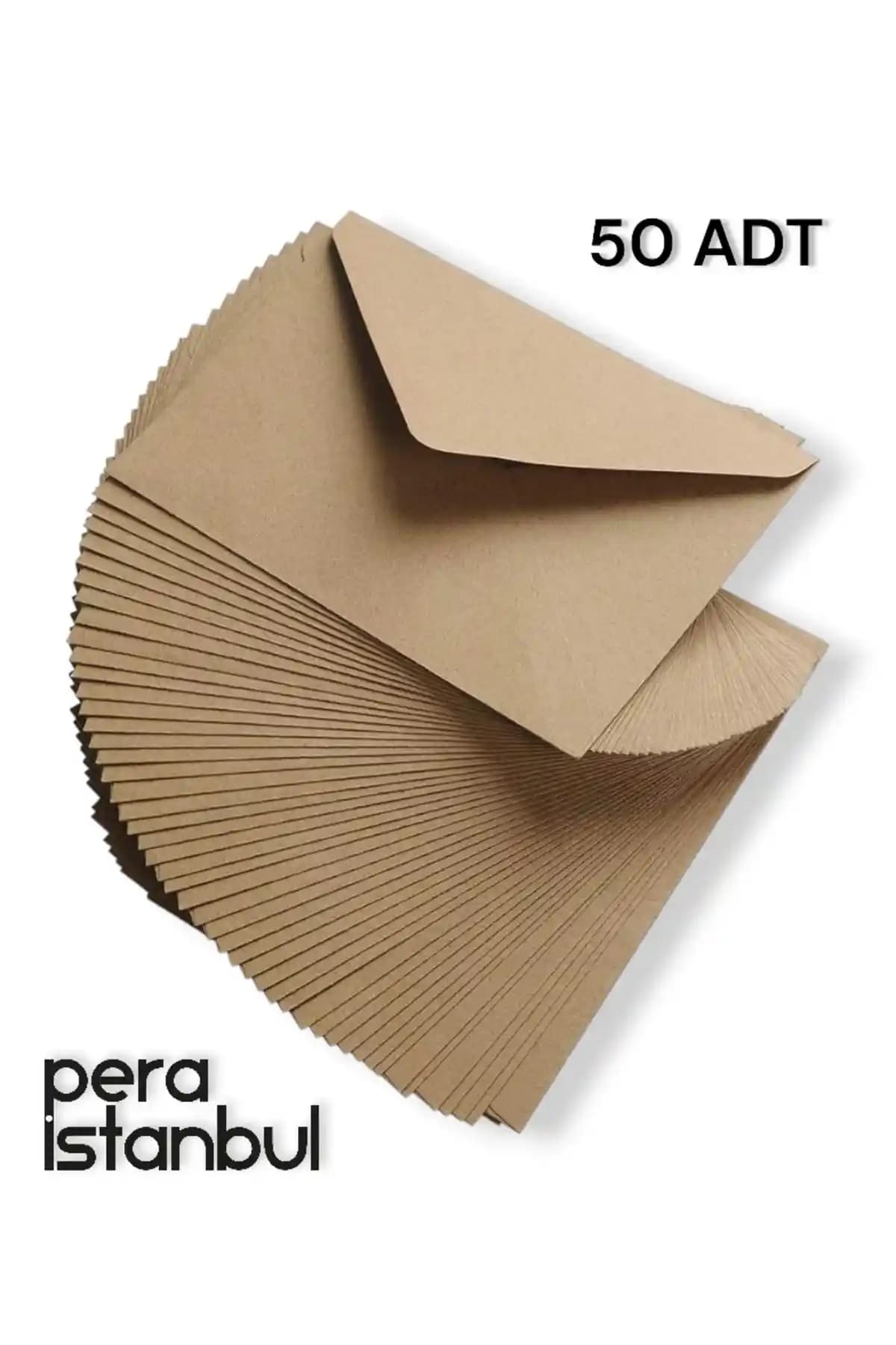 Pera İstanbul 50 Adet Kahverengi Kraft Mektup Zarfı Şık ve Dayanıklı Tasarım