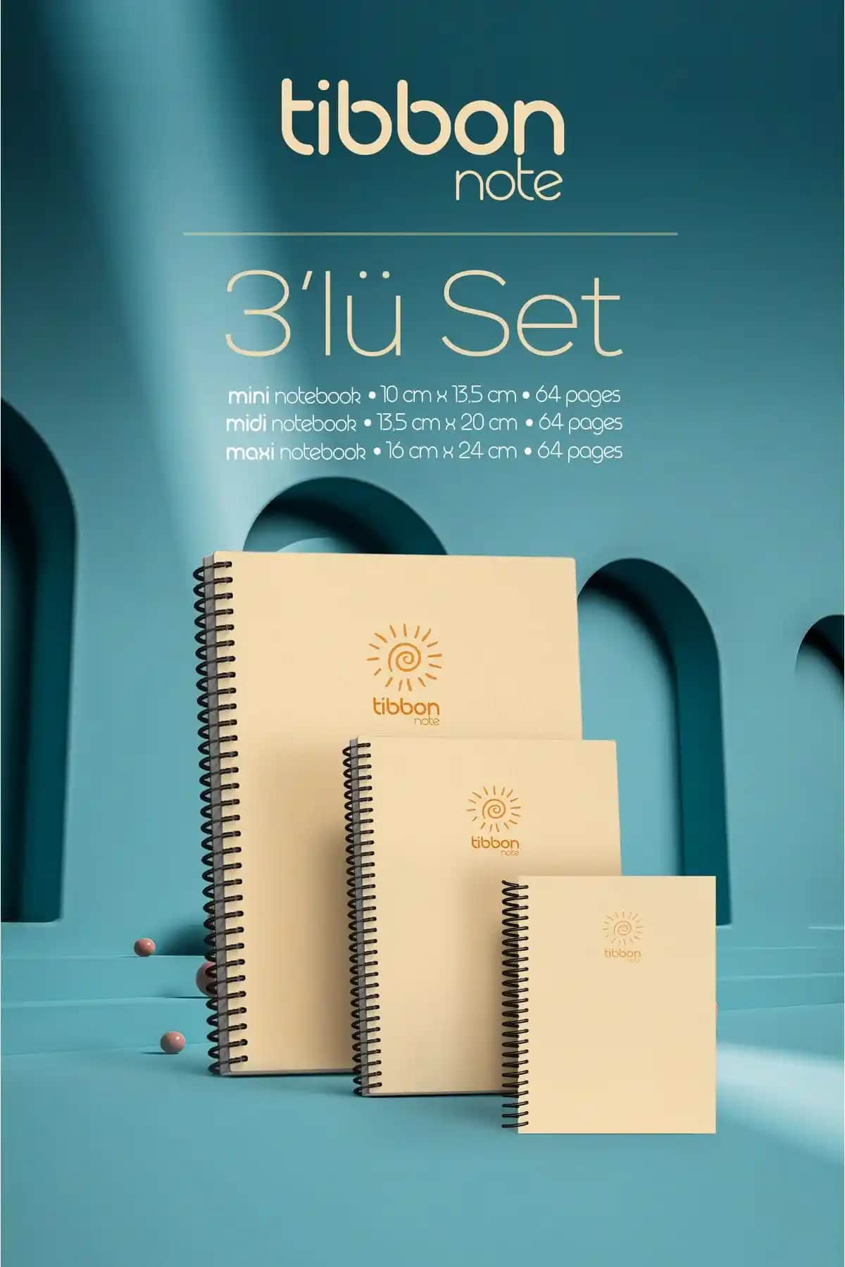 2025'te Tibbon Note Defter Spiralli 3’lü Set Sarı ile Not Tutmanın Keyfi