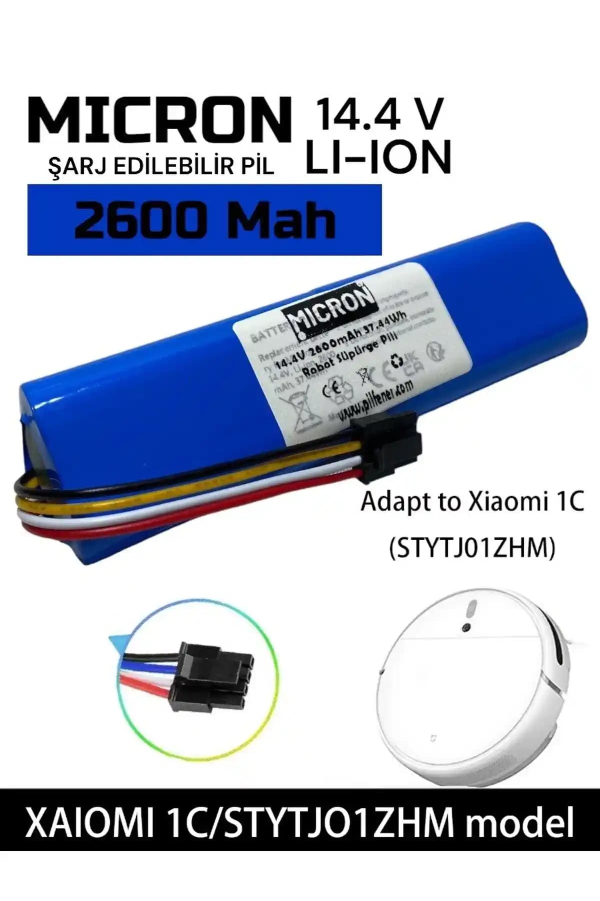 Xiaomi Mi Vacuum Mop 1c 2in1 için yüksek performanslı akıllı robot süpürge bataryası