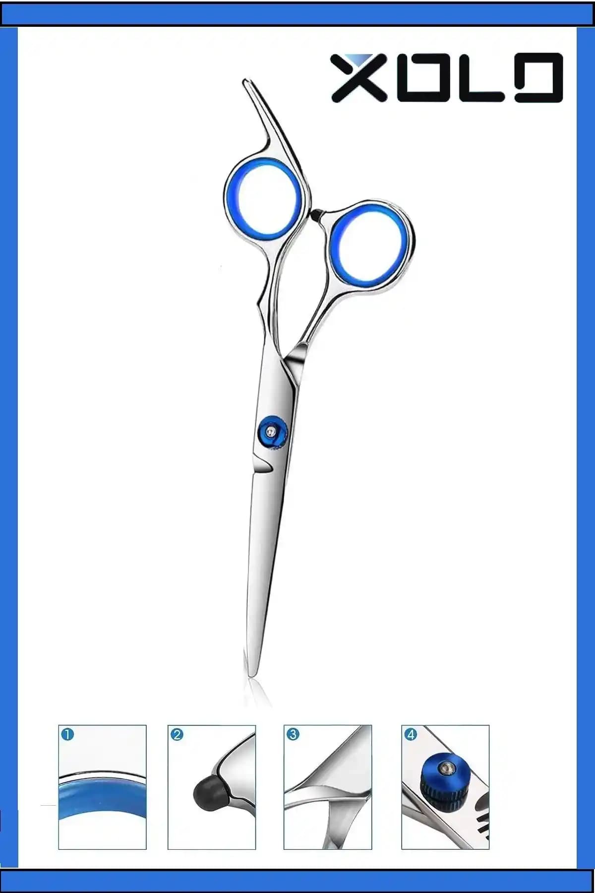 Xolo Titanium Blue Profesyonel Kuaför ve Berber Makası Üretici Yüksek Performanslı