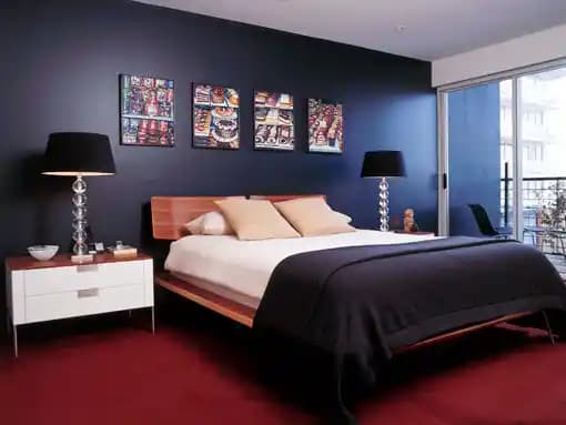 Lacivert Yatak Odası Dekorasyonu İçin İlham Verici Tasarım ve Renk Kombinasyonları