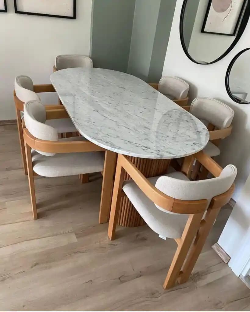 Mermer Yemek Masası Takımlarıyla Dekorasyonda Zarafet ve Şıklık Yaratın