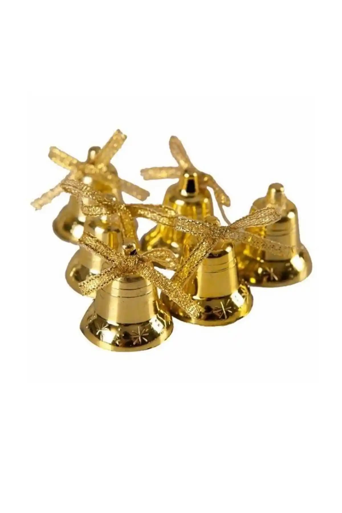 Happyland 9'lu Yılbaşı Ağacı Süsleme Seti – Altın Renk Çan Motifli Dekor Süsleri