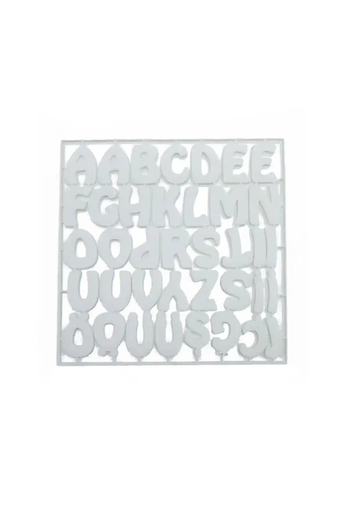 Keçe Harfler 3 cm Beyaz - Paket 38 Harf, El Yapımı Dekoratif Yazı Malzemesi