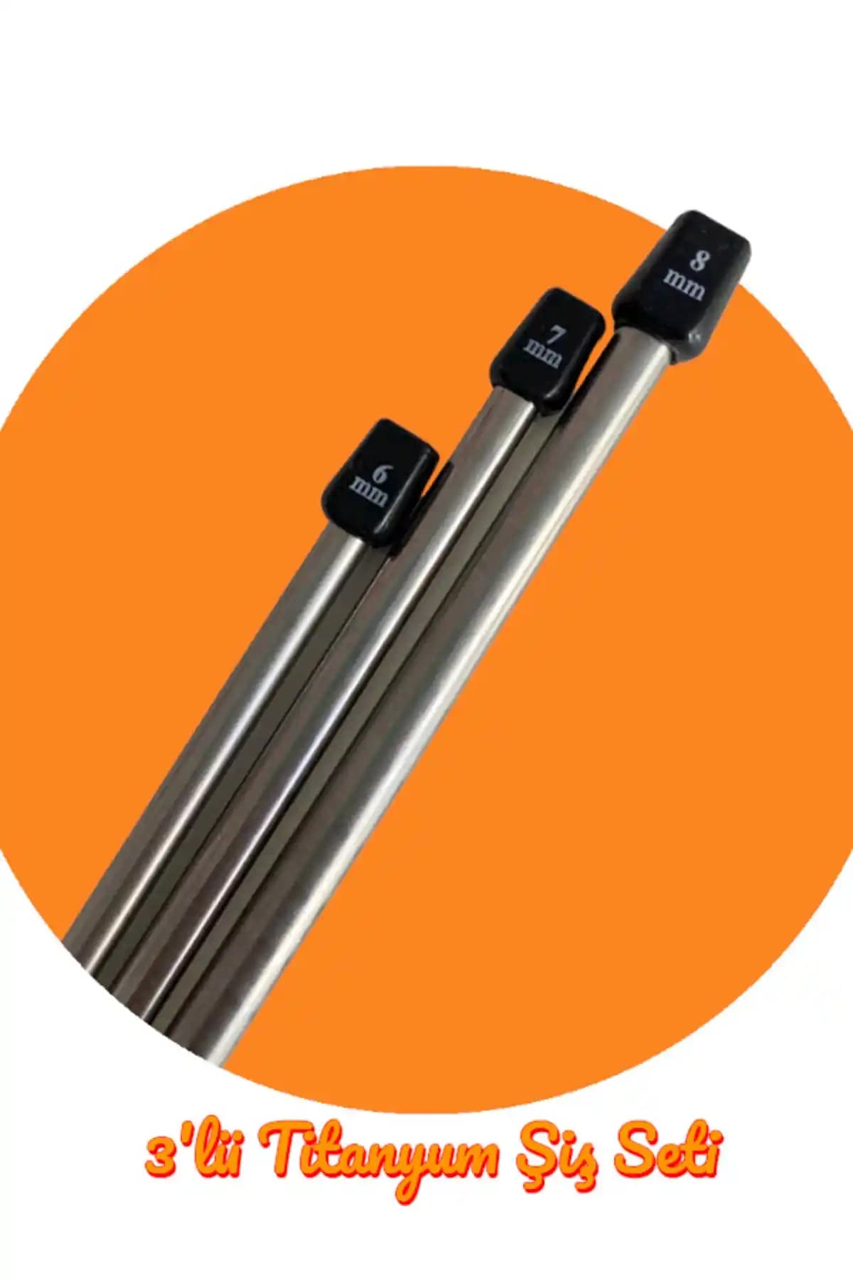 Masal Örgü Evi Sultan Titanyum Şiş Takımı (3’lü) – 35 cm, 6/7/8 numara, hafif ve dayanıklı