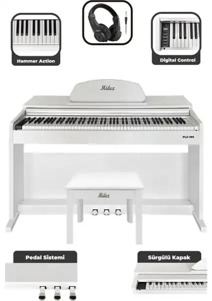 Kurzweil KA130SR ve Midex PLX-190WH Dijital Piyanoları Karşılaştırması 2