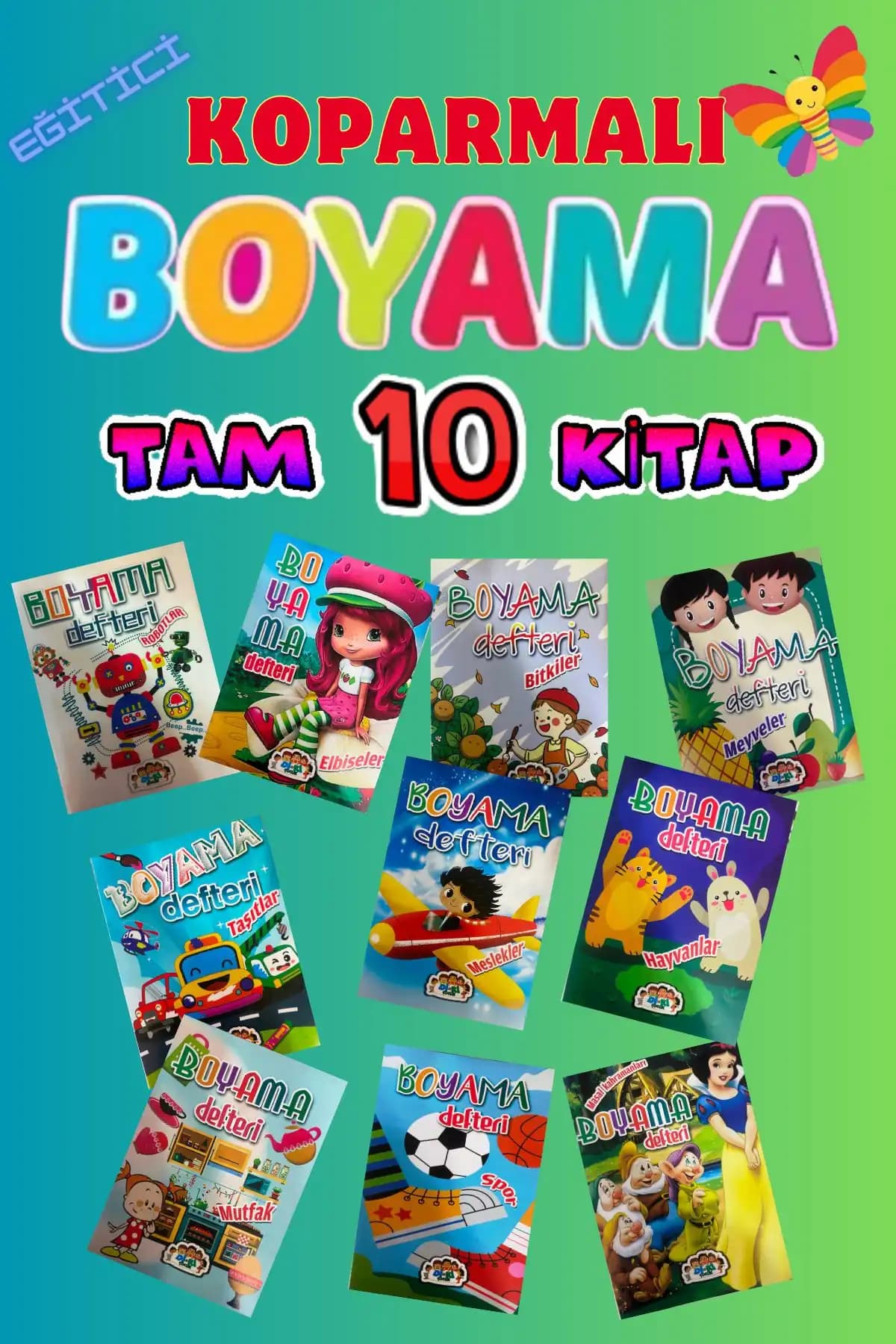 Çocuklar İçin Eğitim Setleri Karşılaştırması: Boyama ve Kelime Öğrenme Kitapları 1