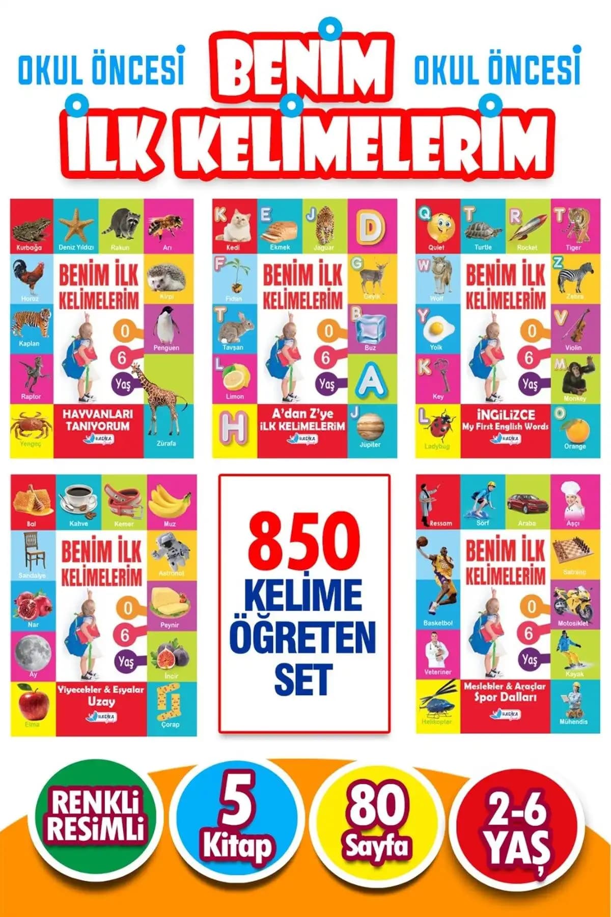 Çocuklar İçin Eğitim Setleri Karşılaştırması: Boyama ve Kelime Öğrenme Kitapları 2