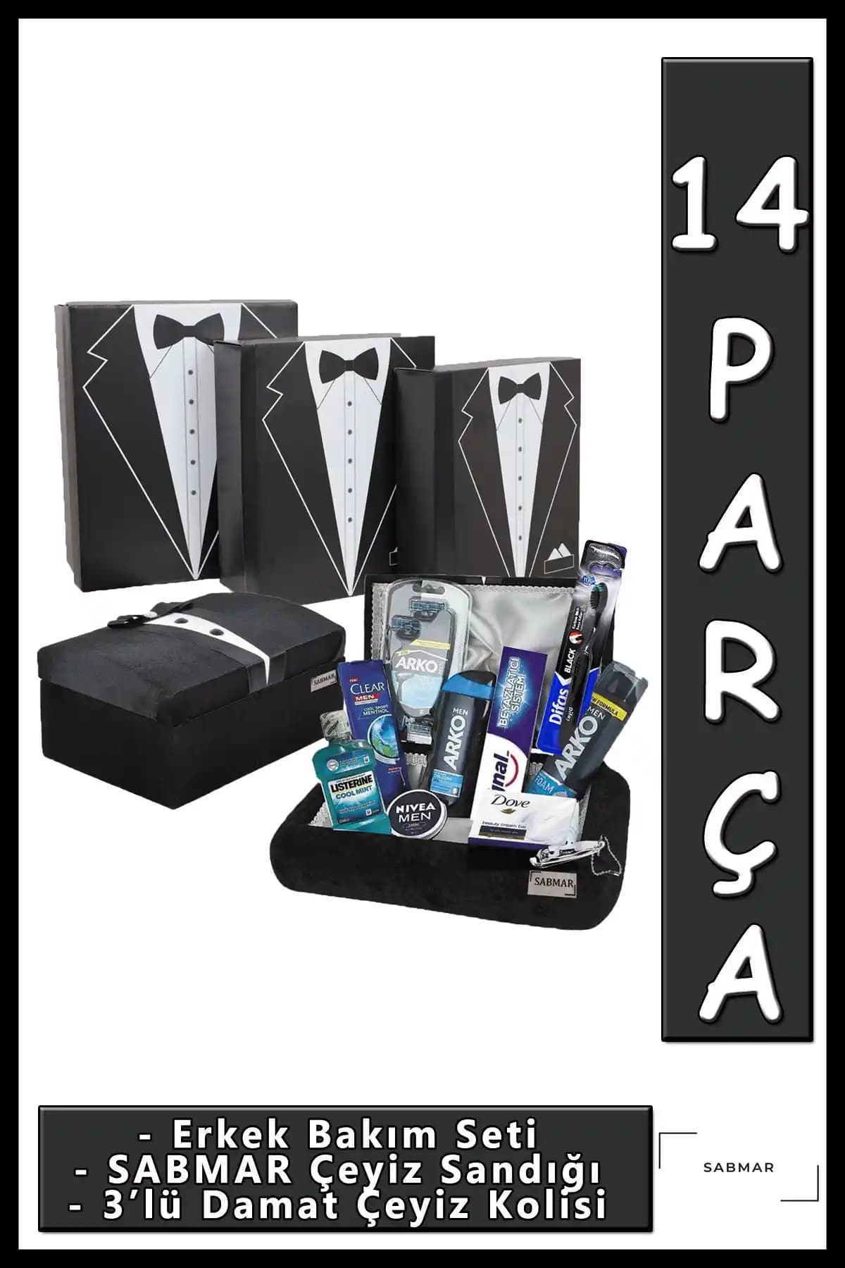 Arko Men Damat Bohçası Erkek Bakım Seti Kaliteli ve Şık Tasarım ile Özel Günler İçin