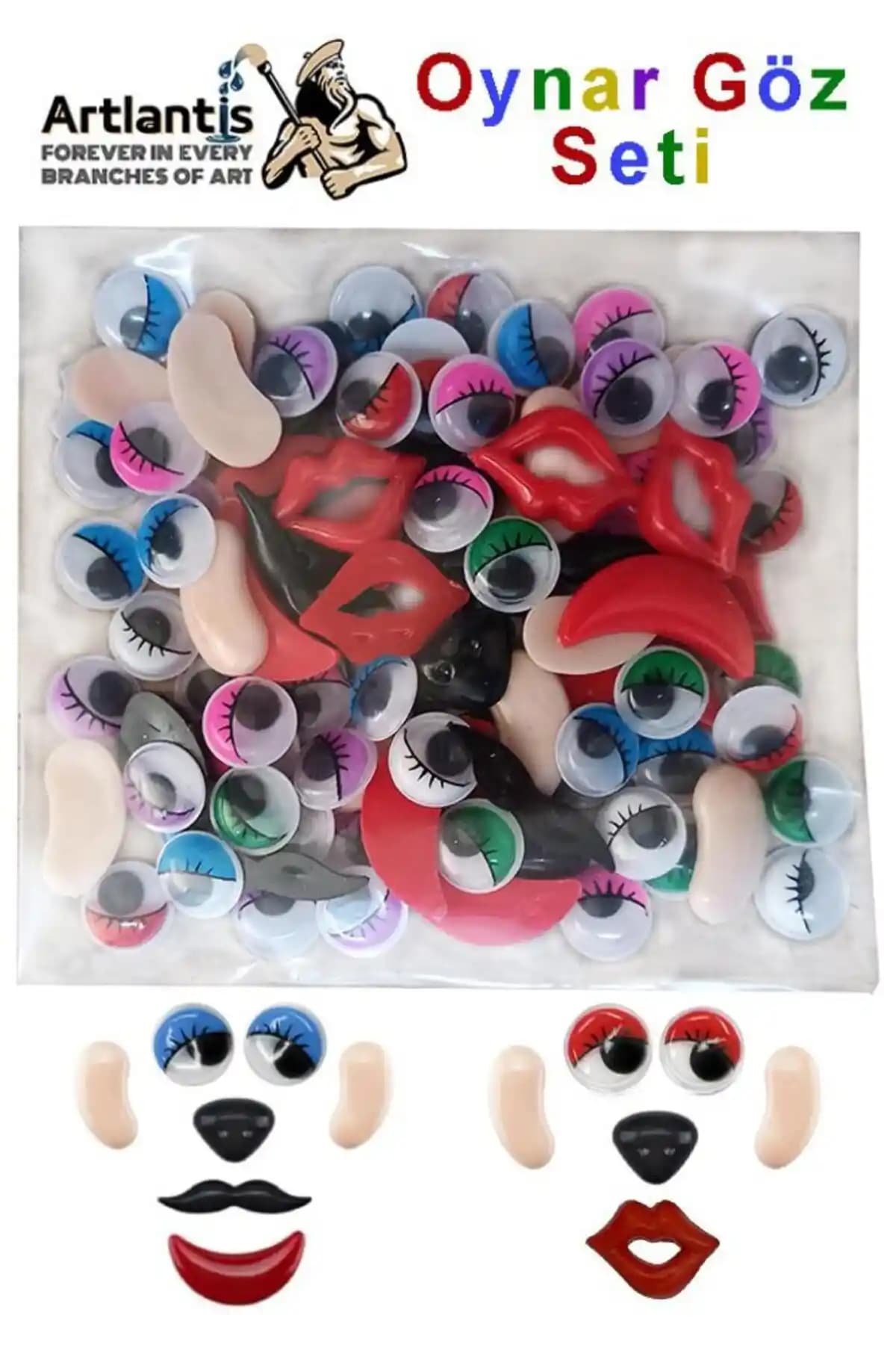 Artlantis Renkli Oynar Göz 12 mm Yüz Seti ile Yaratıcı El İşi ve Eğitim Projeleri