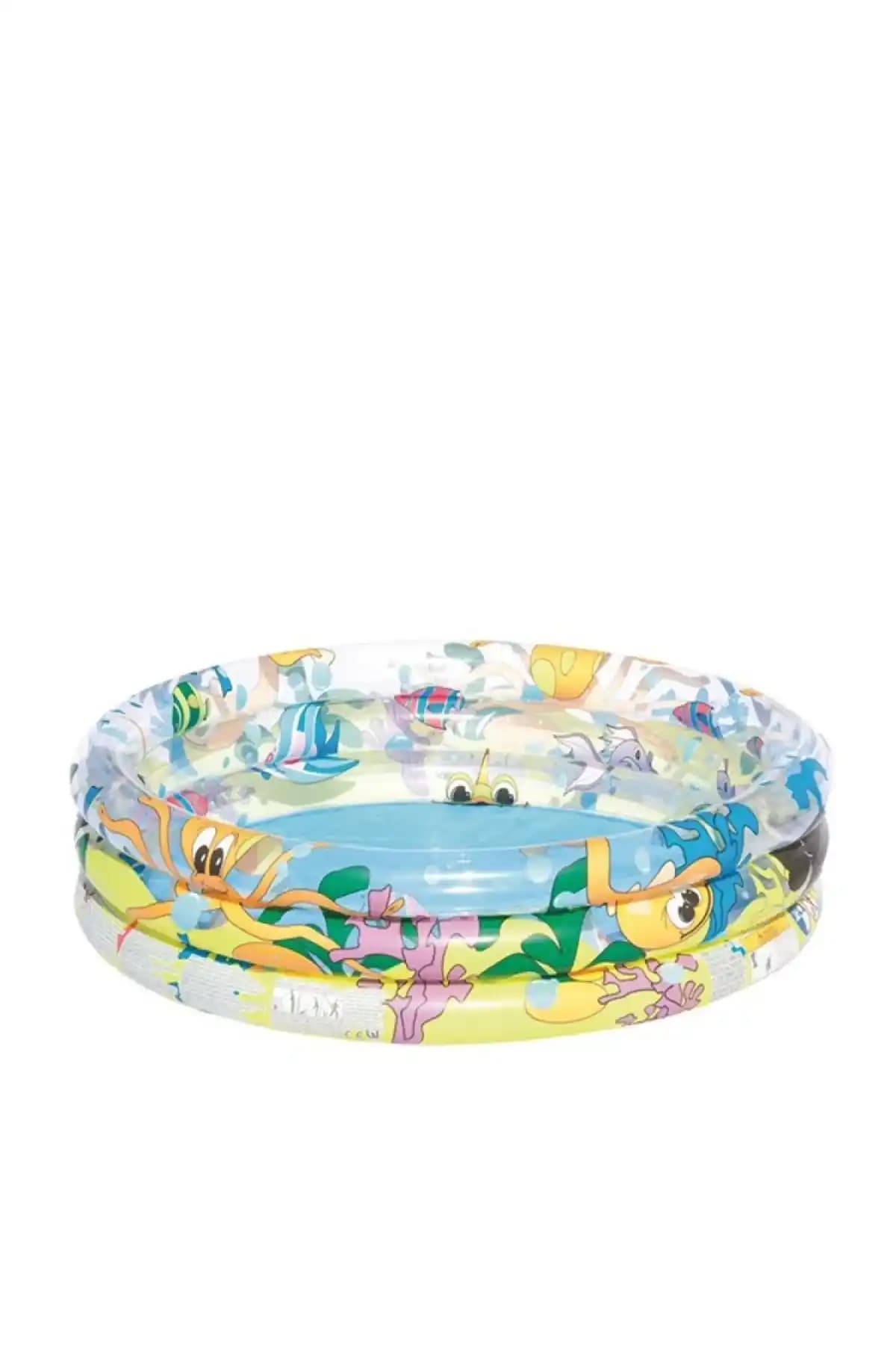 Bestway Bw51009 Şişme Çocuk Havuzu 3 Bölmeli Yuvarlak Tasarım Yaz Ayları İçin Uygun