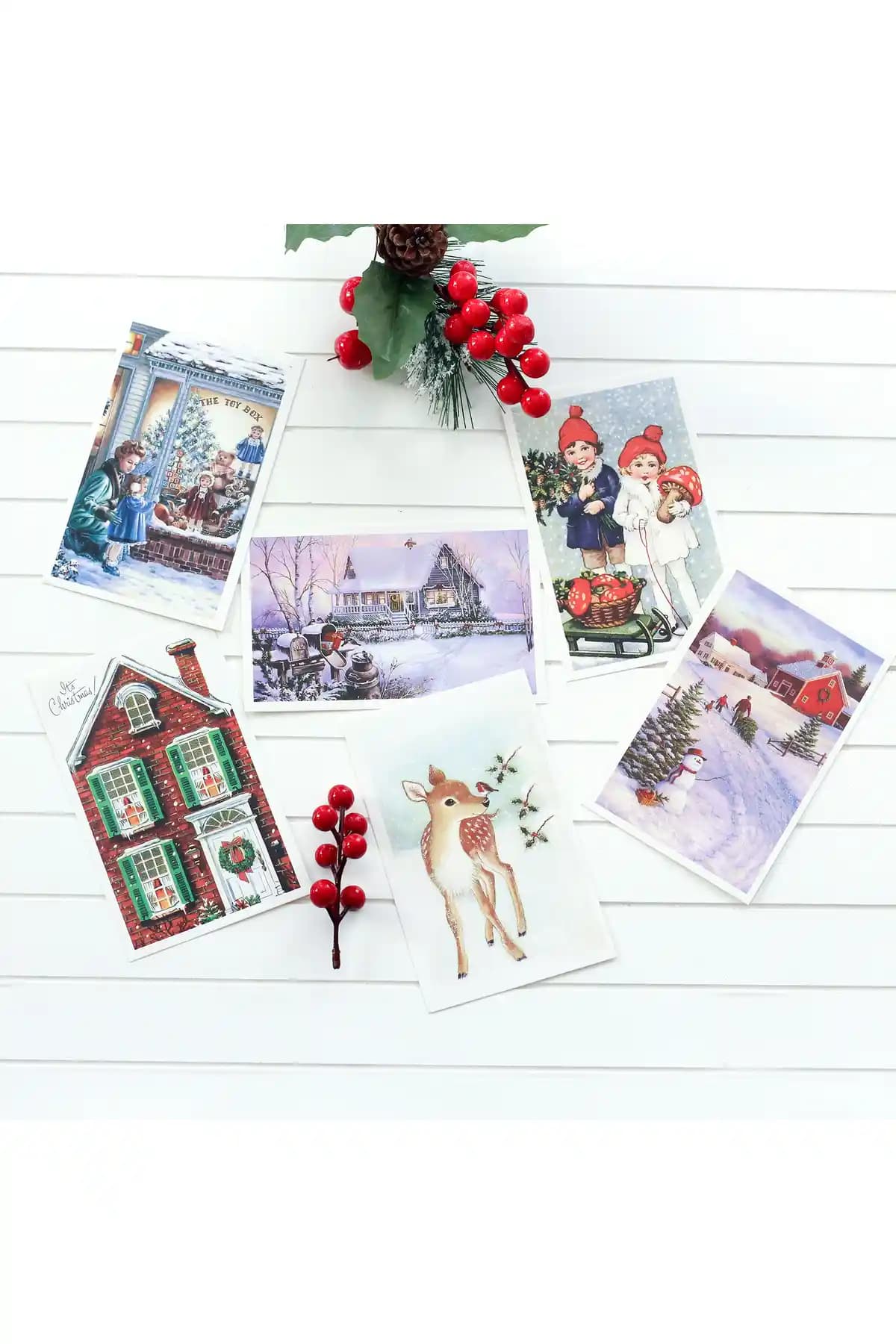 Bimotif 6'lı Yılbaşı Kartpostal Seti Renkli ve Şık Tasarım ile Evlerinize Neşe Katın