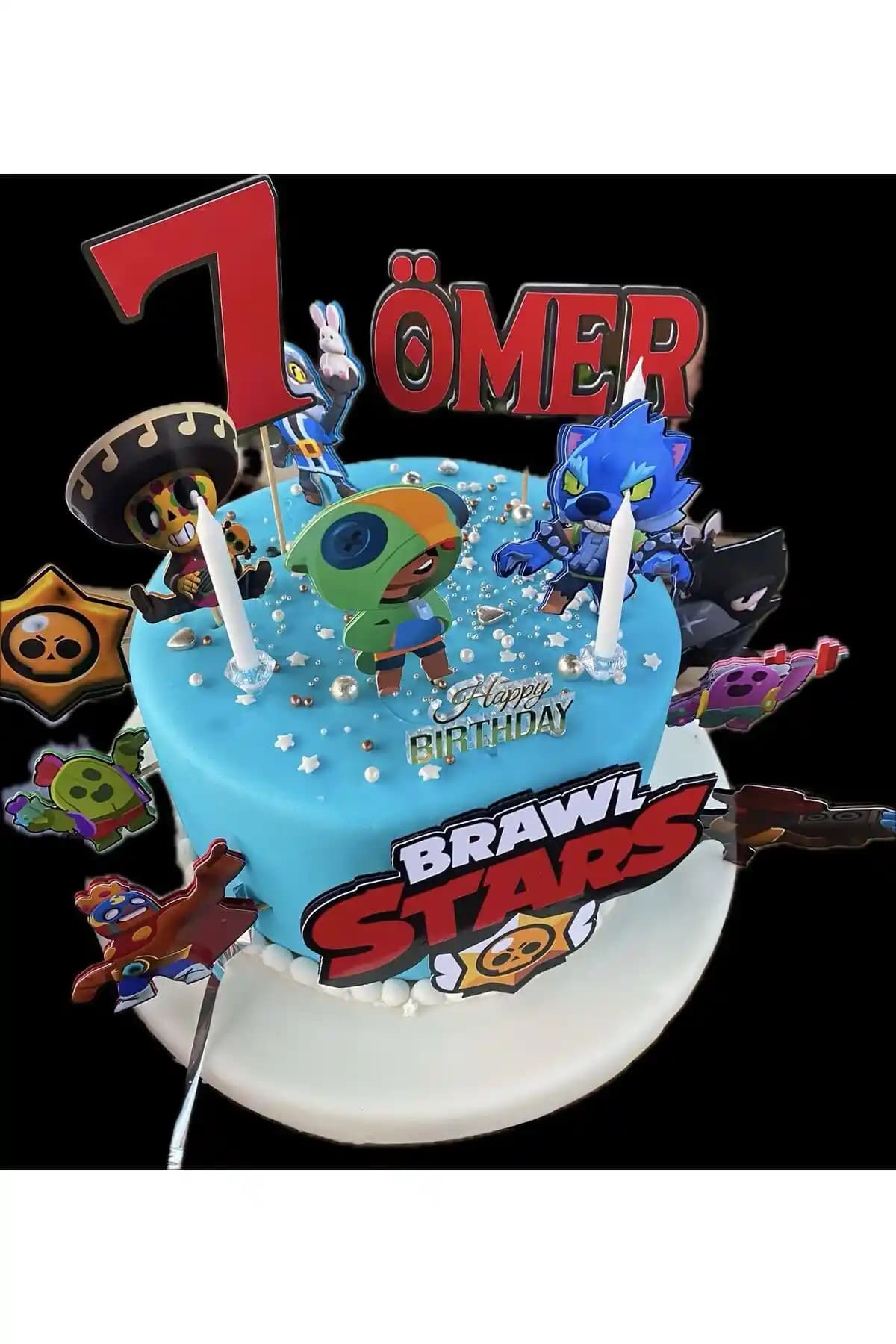 Brawl Stars Temalı 3D Kek Süsü Doğum Günleri İçin Renkli ve Eğlenceli Dekorasyon Seçeneği