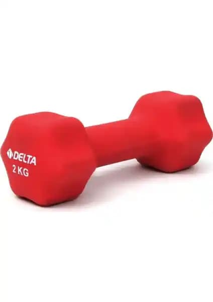 Delta 2 Kg Kırmızı Neopren Kaplı Dambıl - Dayanıklı ve Ergonomik Spor Ekipmanı