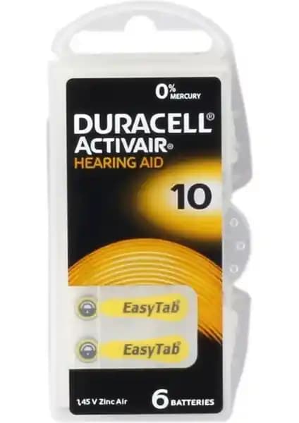 Duracell 10 Numara Düğme Kulaklık Pili: Uzun Ömürlü Güç ve Güvenilirlik Sunar