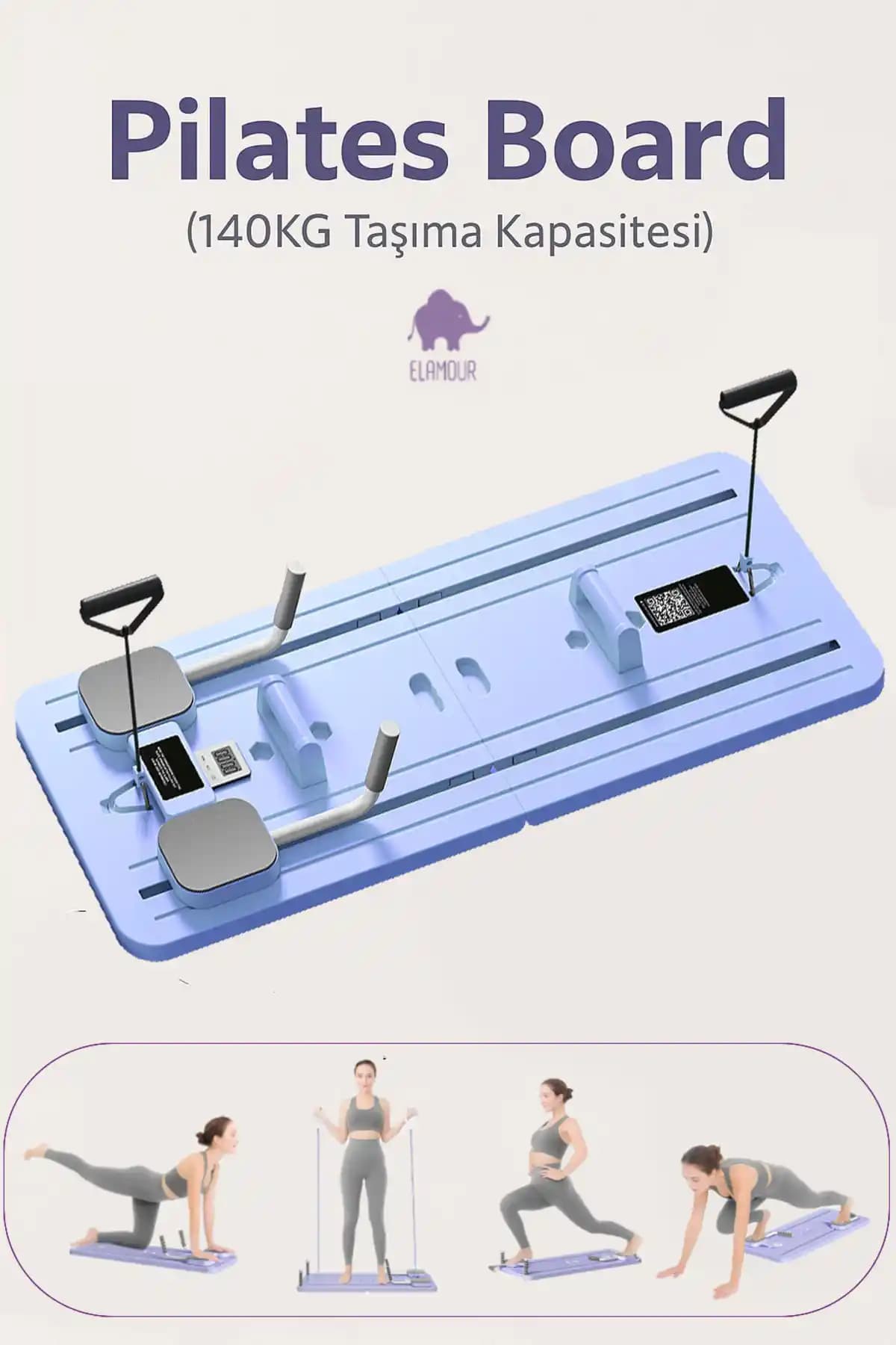 ELAMOUR Pilates Board Çok Amaçlı Reformer Pilates Tahtası Estetik ve Dayanıklı Tasarım