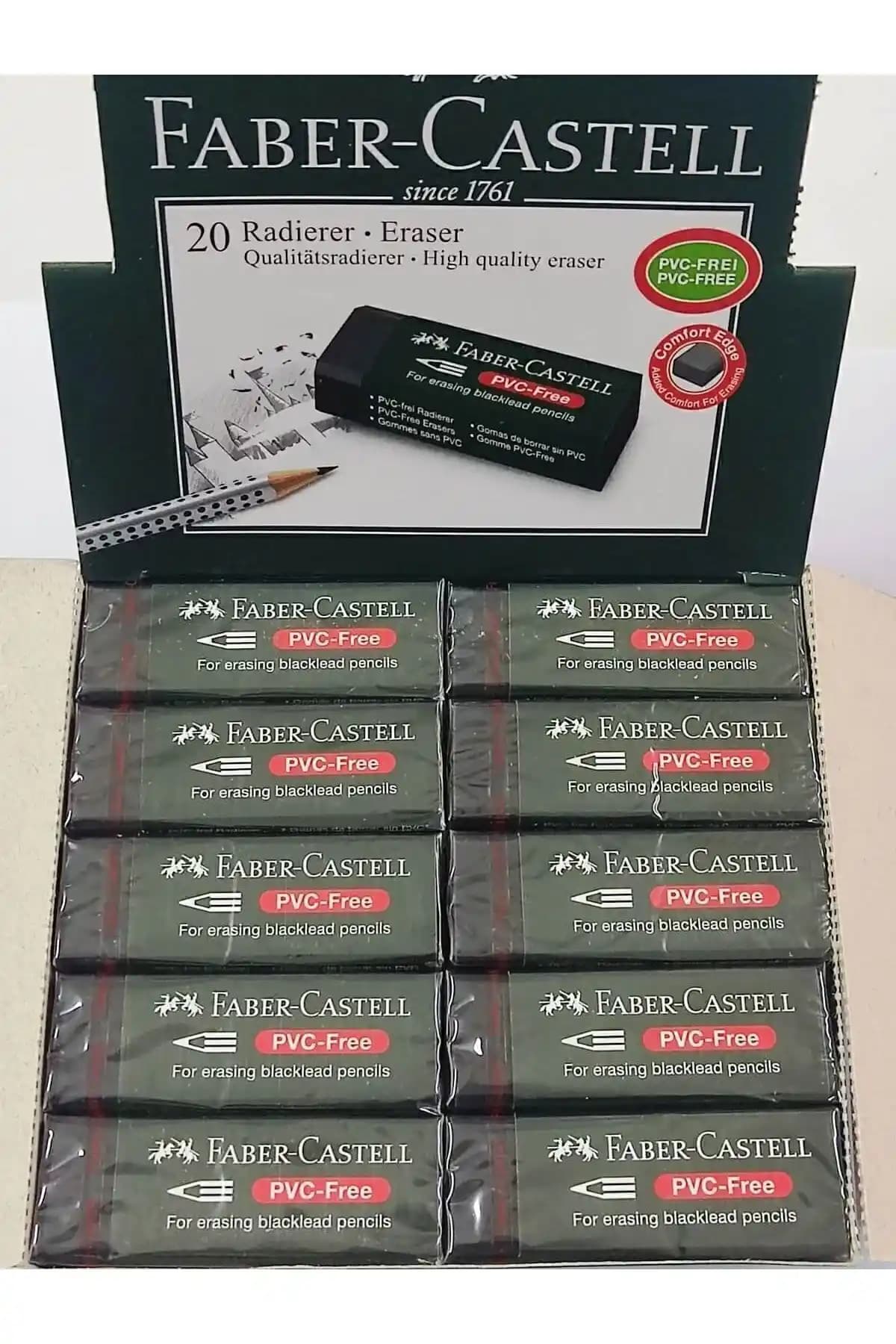 Faber Castell Büyük Boy Siyah Silgi: Dayanıklı ve Çevre Dostu Çizim ve Yazı Silme Aracı