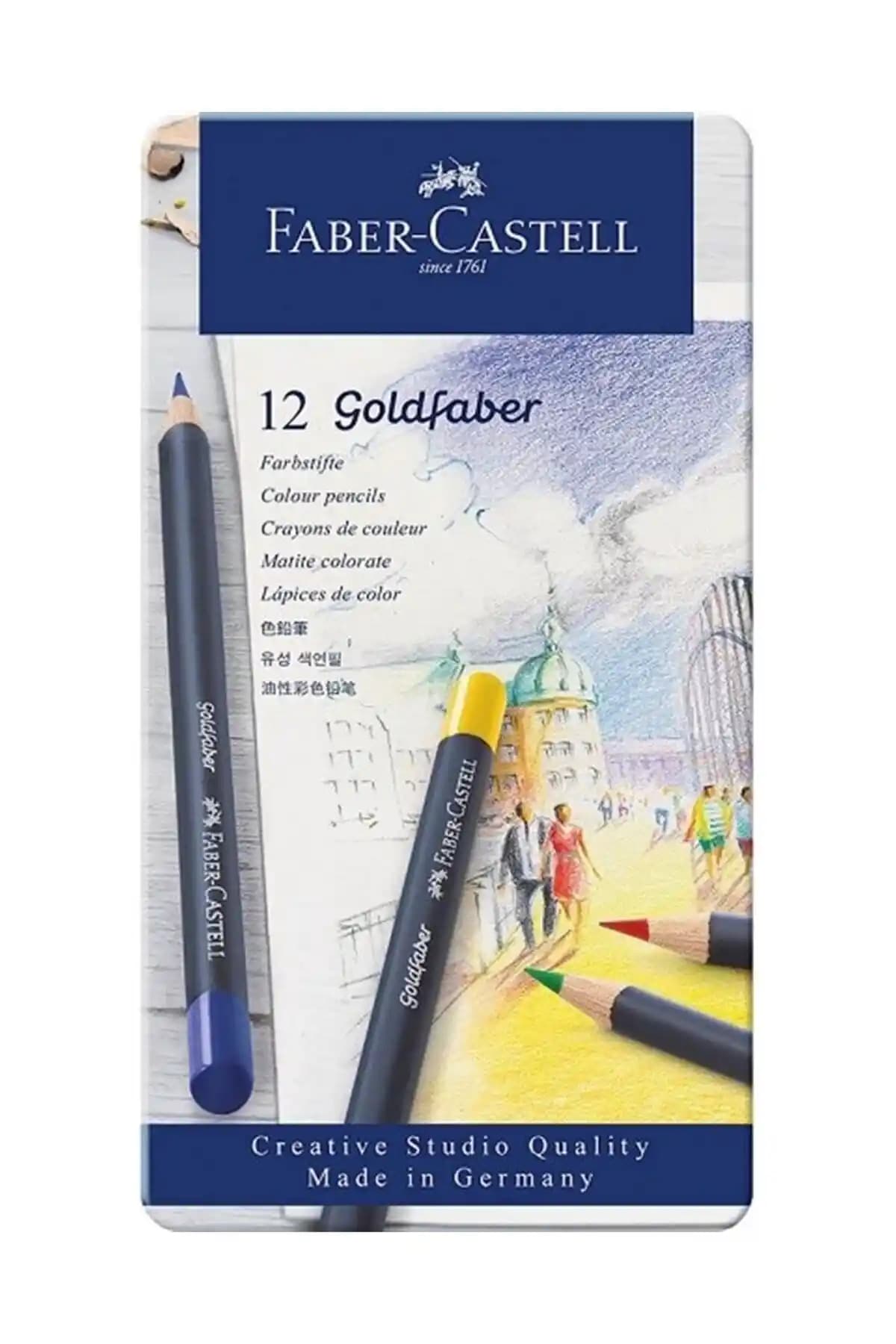 Faber Castell Goldfaber 12 Renk Kuruboya Kalemleri Yüksek Pigmentasyon ve Canlı Renkler