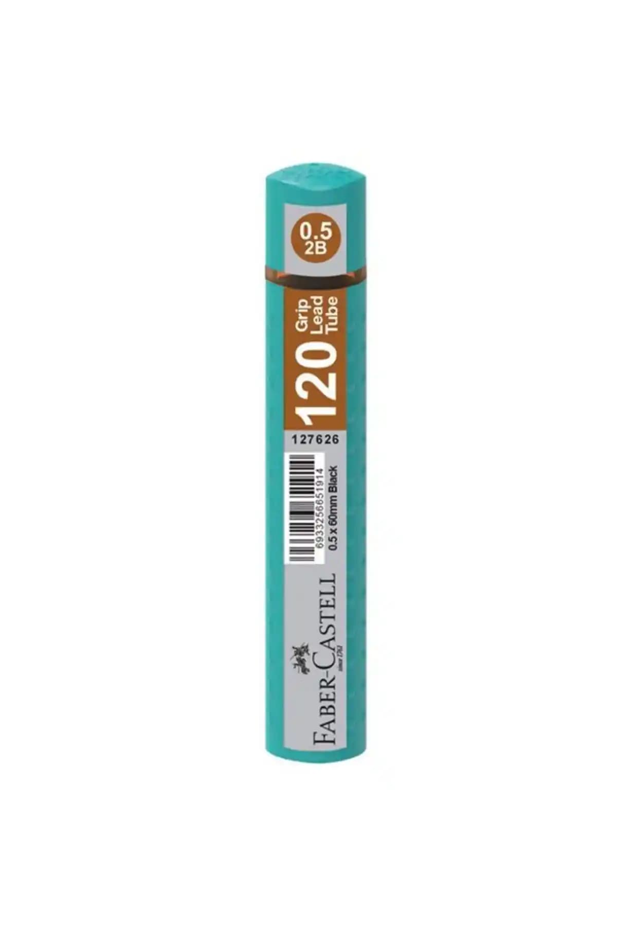Faber Castell Grip Min 0.5 2B 60mm Turkuaz Tüp Kalem, Dayanıklı ve Ergonomik Yazım Aracı