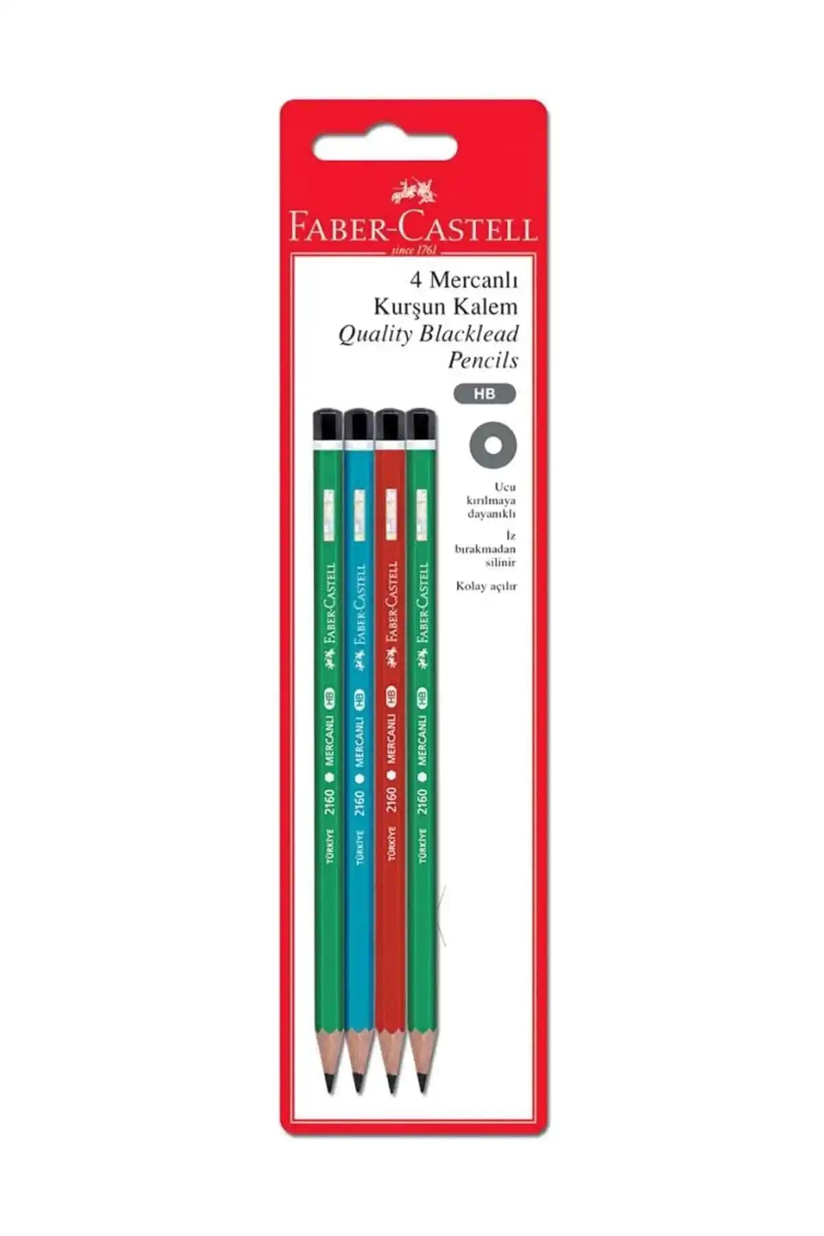 Faber Castell Mercanlı 4'lü Kurşun Kalem Seti Estetik ve Dayanıklı Tasarım