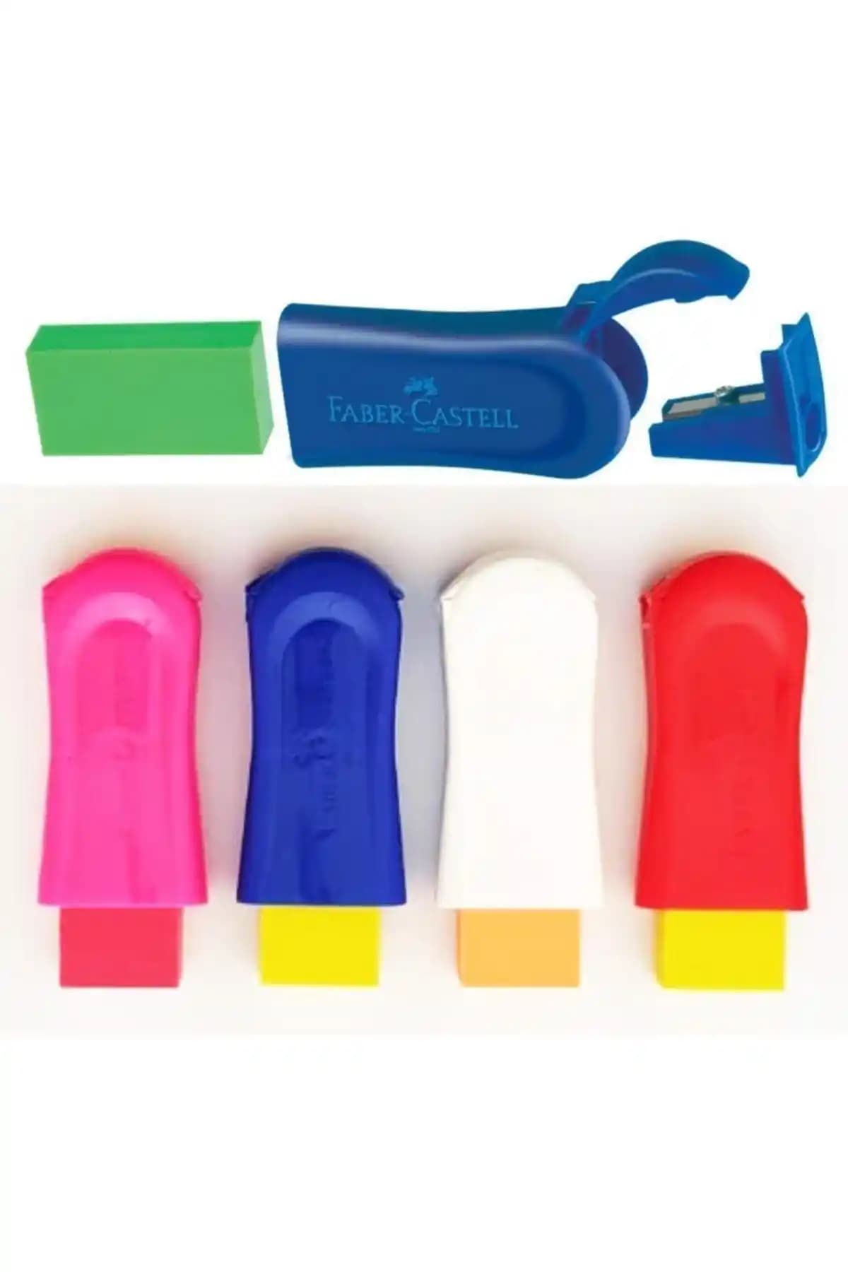 Faber Castell Tk Mix Kalemtraş ve Silgi Çok Amaçlı Yazım ve Çizim Aksesuarı