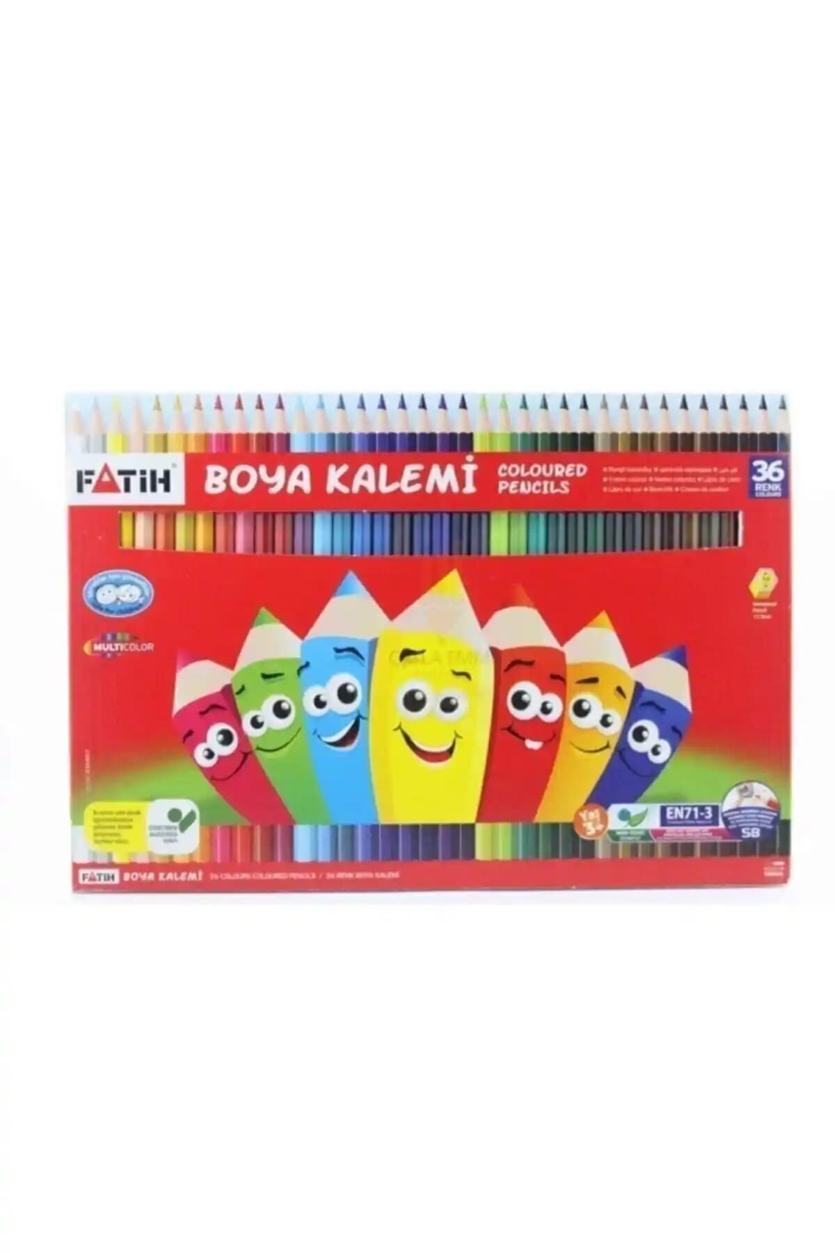 Fatih 36 Renk Kuru Boya Seti Tam Boy Karton Kutuda Yüksek Kalite Sanat Malzemesi