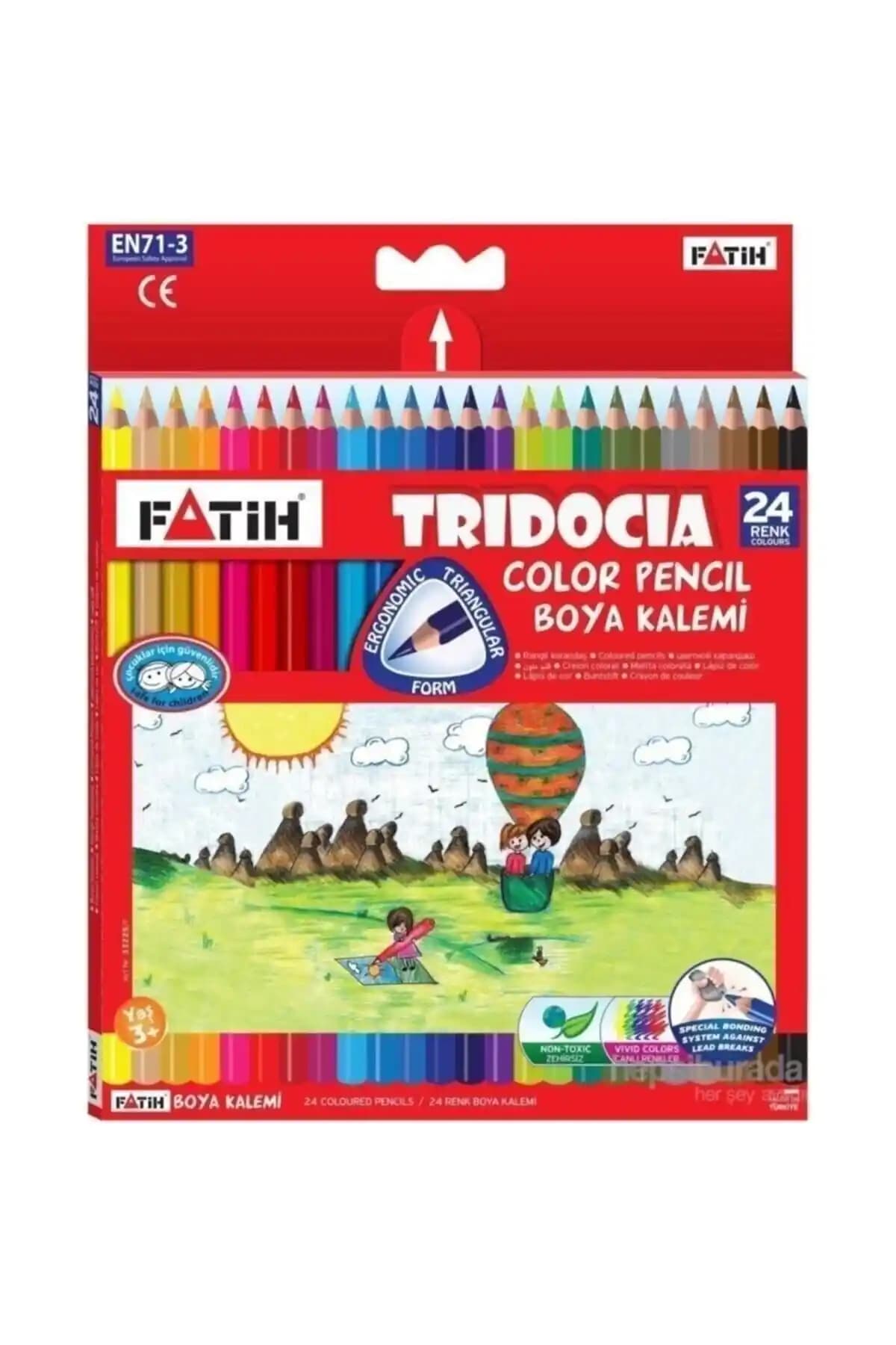 Fatih Trudocia Renkli Boyama Kalemi Seti 24 Renkli ve Dayanıklı Profesyonel Kullanım İçin