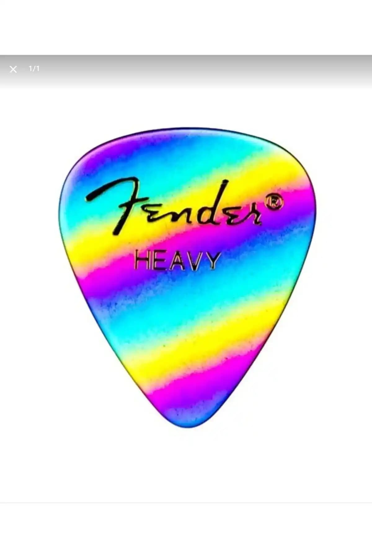 Fender 351 Shape Graphic Picks Rainbow Heavy Gitar Penası Güçlü Ses ve Renkli Tasarım