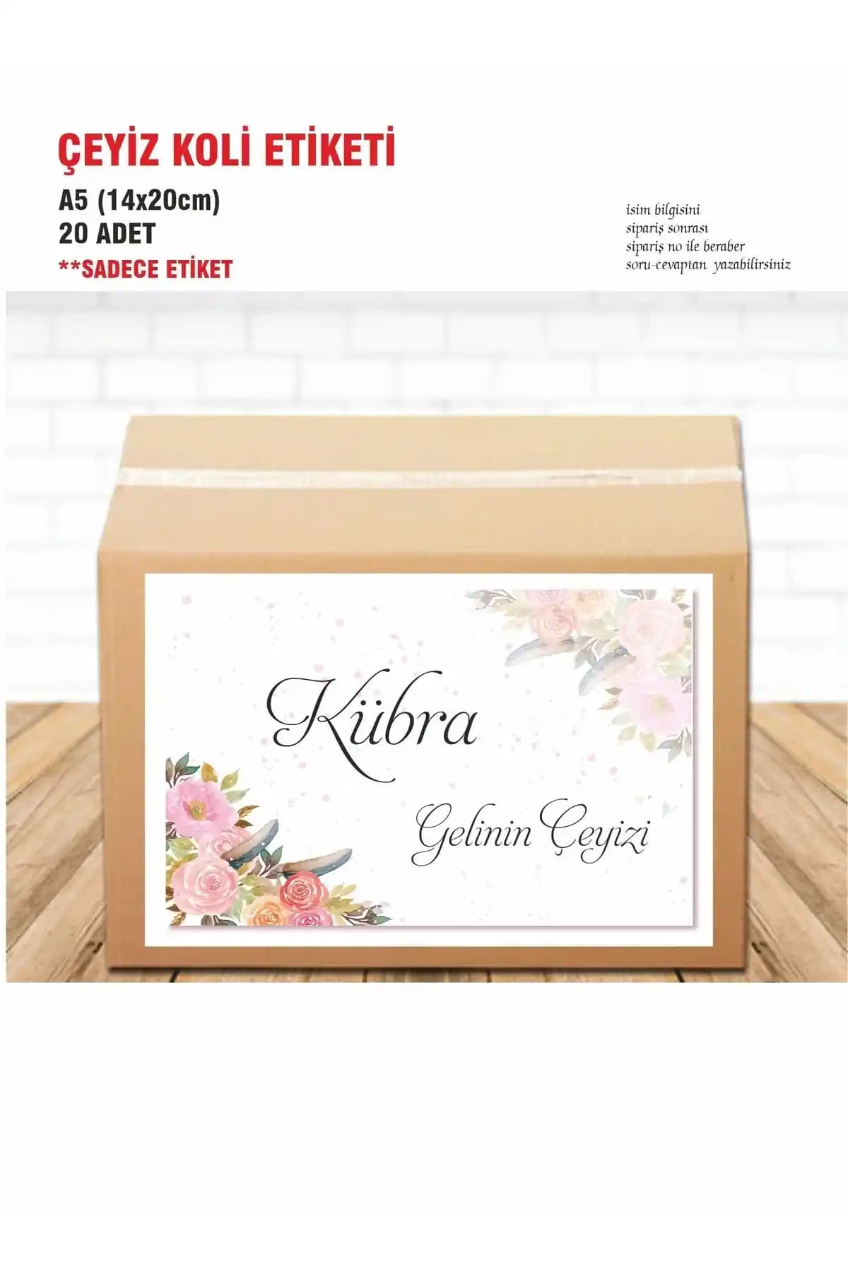 Genel Markalar Çeyiz Kolisi Etiketi A5 14x20cm Şık ve Kullanışlı Tasarım