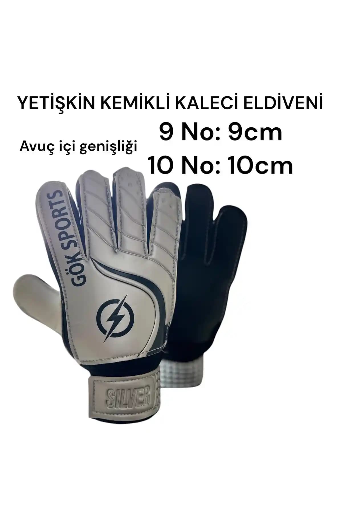 Gök Sports SILVER Yetişkin Kemikli Kaleci Eldivenleri: Dayanıklı ve Koruyucu Performans Ürünü