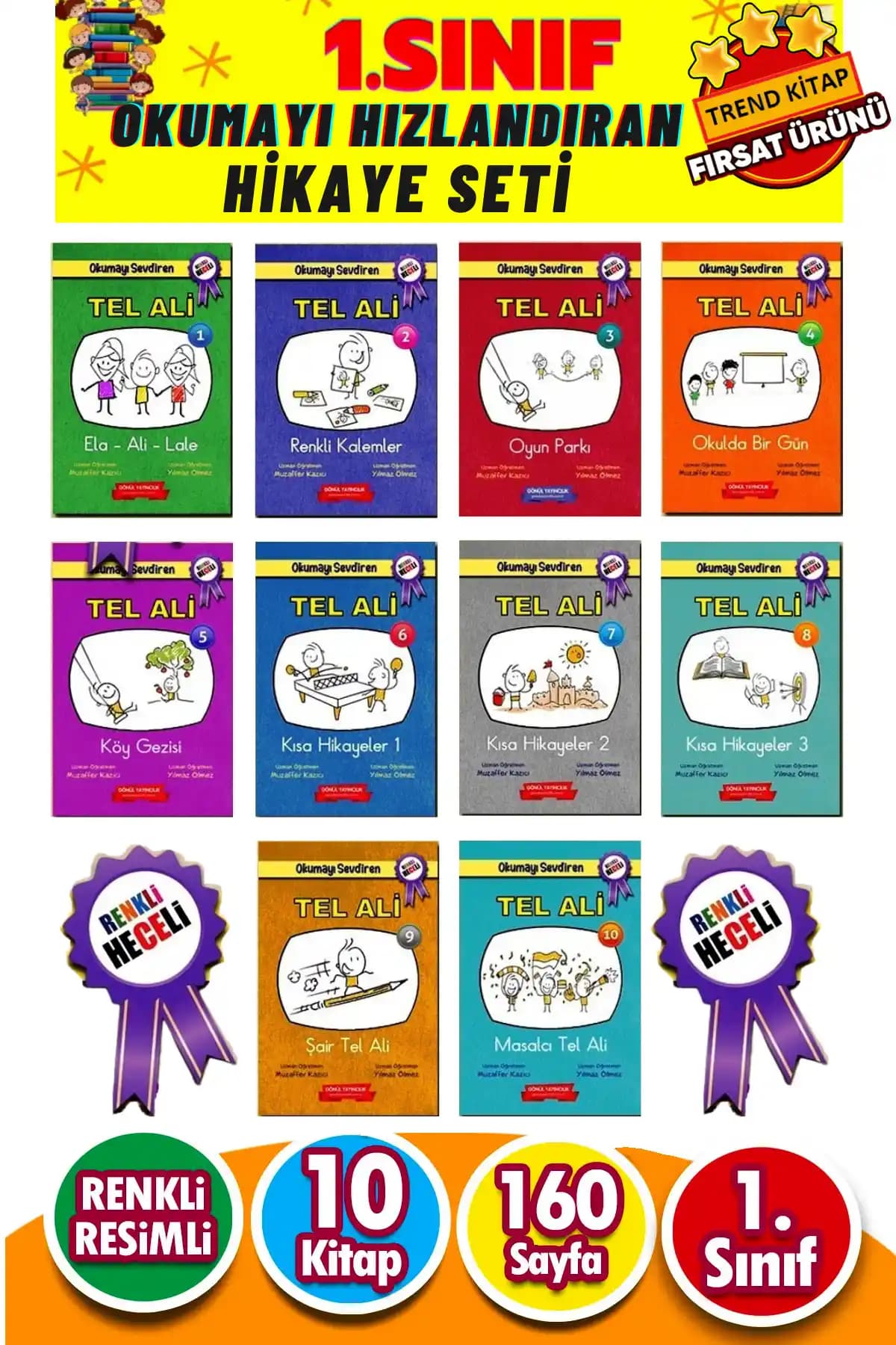 Gönül Yayıncılık Renkli Heceli Okuma Seti 1. Sınıf Öğrencileri İçin Uygun Eğitim Materyali