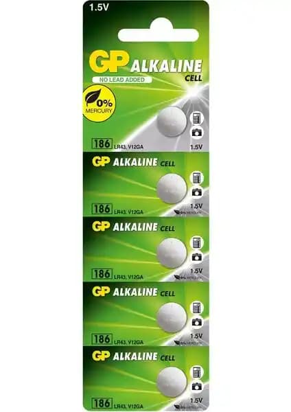 GP GP186-C5 LR43 AG12 Alkalin Düğme Pil: Güç ve Güvenilirlik Sunan Küçük Elektronik Pil Çözümü