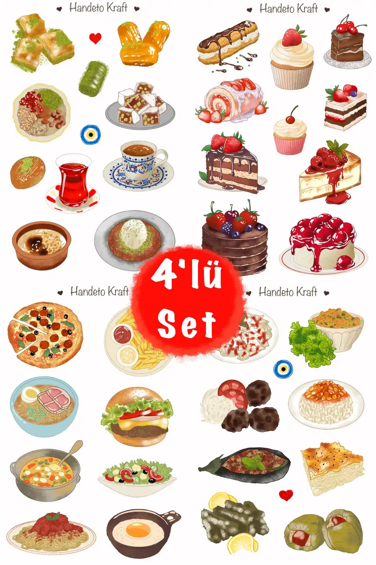 Handeto Kraft Çoklu Sticker Seti ile Yaratıcılığınızı Geliştirin ve Dekorasyonunuza Renk Katın