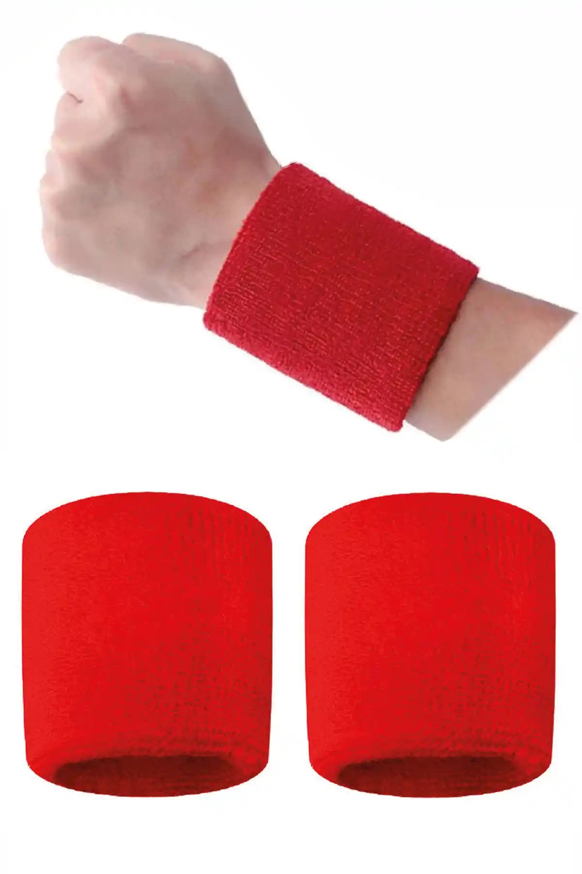 İki Adet Havlu Bileklik Seti Sporcular İçin Ter Emici ve Destekleyici Performans Arttırıcı