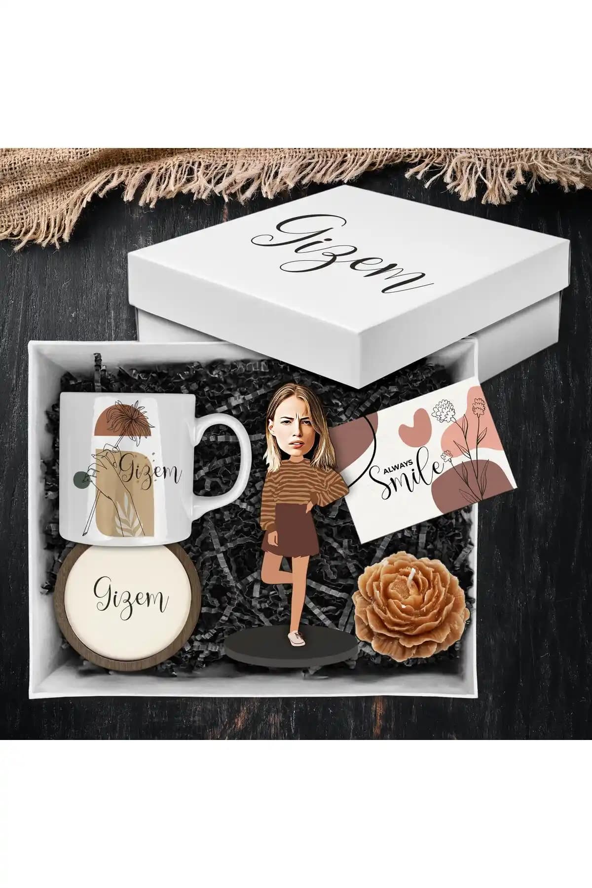 Kişiye Özel Karikatür Hediye Kutusu Türkiye Menşeli ve Özel Günler İçin Uygun