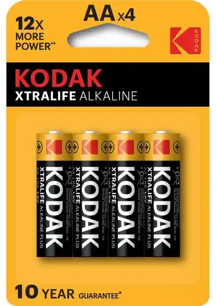 Kodak Xtralife Alkalin Pil 4'lü AA Seti Güçlü ve Uzun Ömürlü Elektronik Pil Çözümü