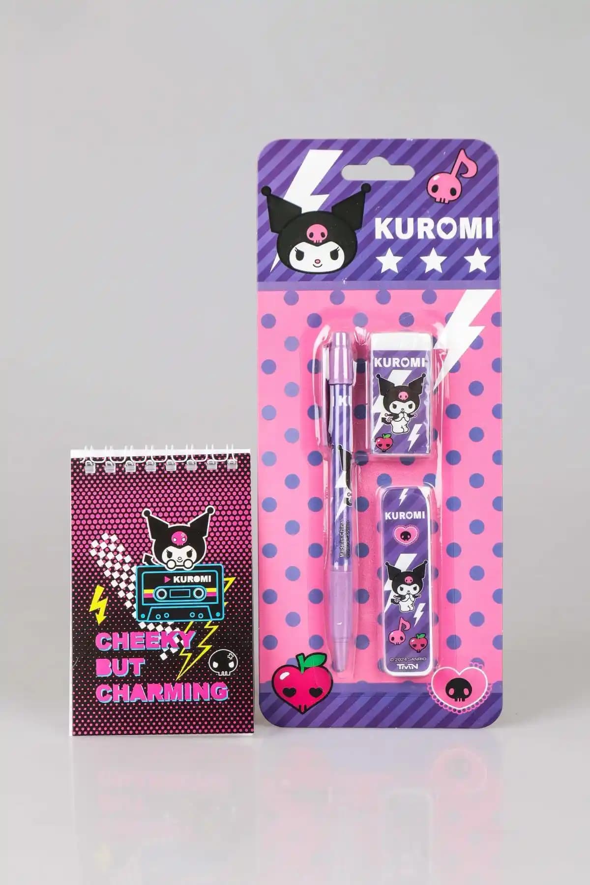 Kuromi Lisanslı 4'lü Kırtasiye Seti: Şık ve İşlevsel Öğrenci ve Hobi Malzemeleri