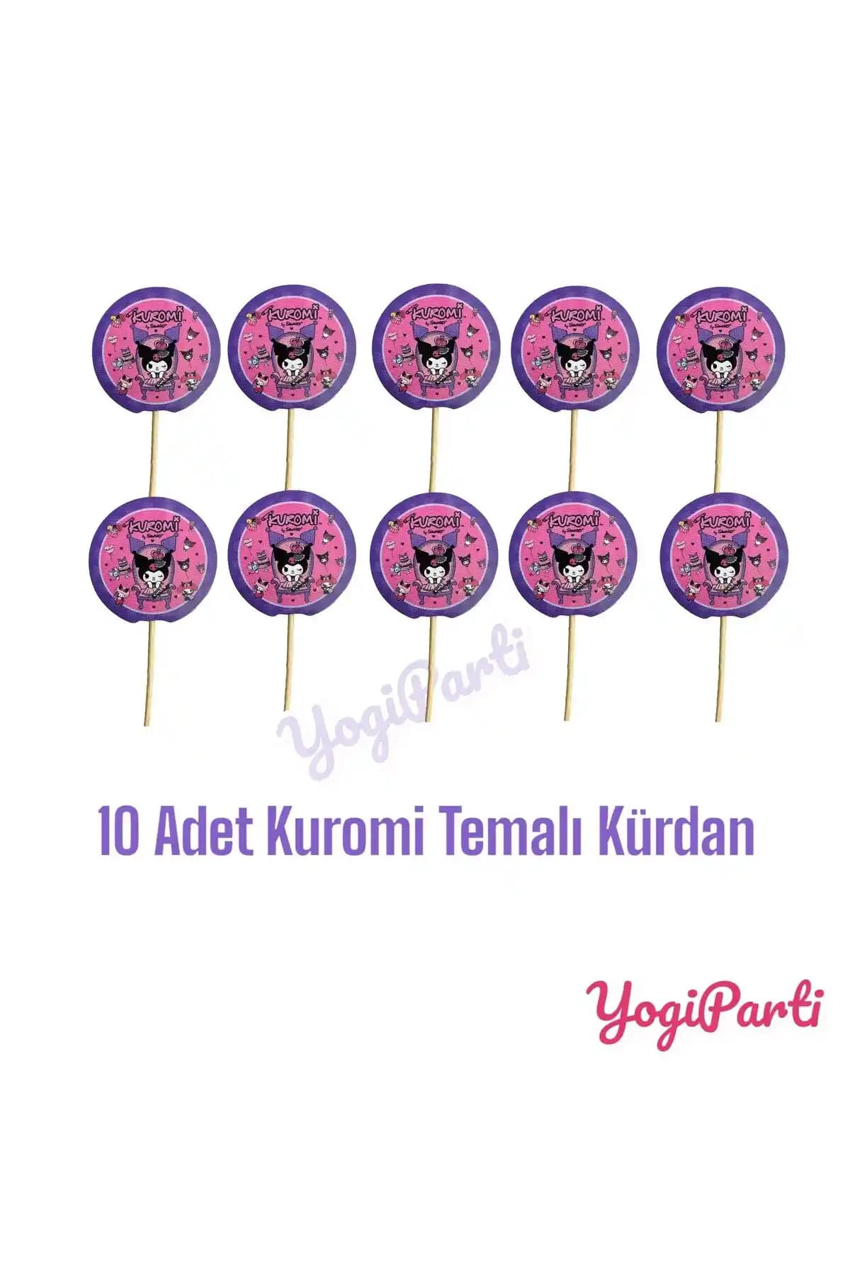 Kuromi Temalı Kürdan Seti 10'lu - Eğlence ve Şıklık İçin Kaliteli Parti Malzemeleri