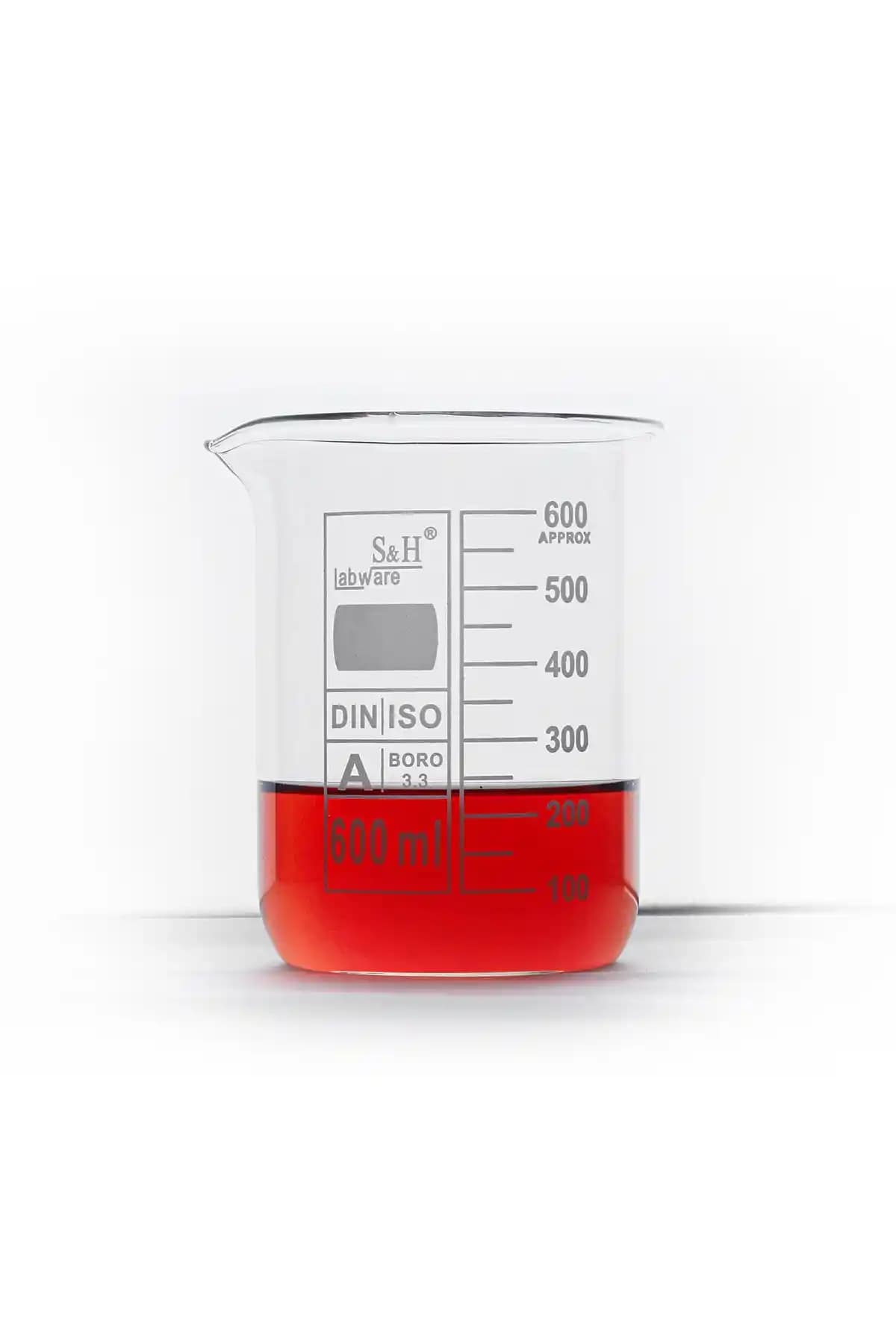 Laboratuvar Çalışmaları İçin Dayanıklı 600 ml Borosilikat Cam Beher