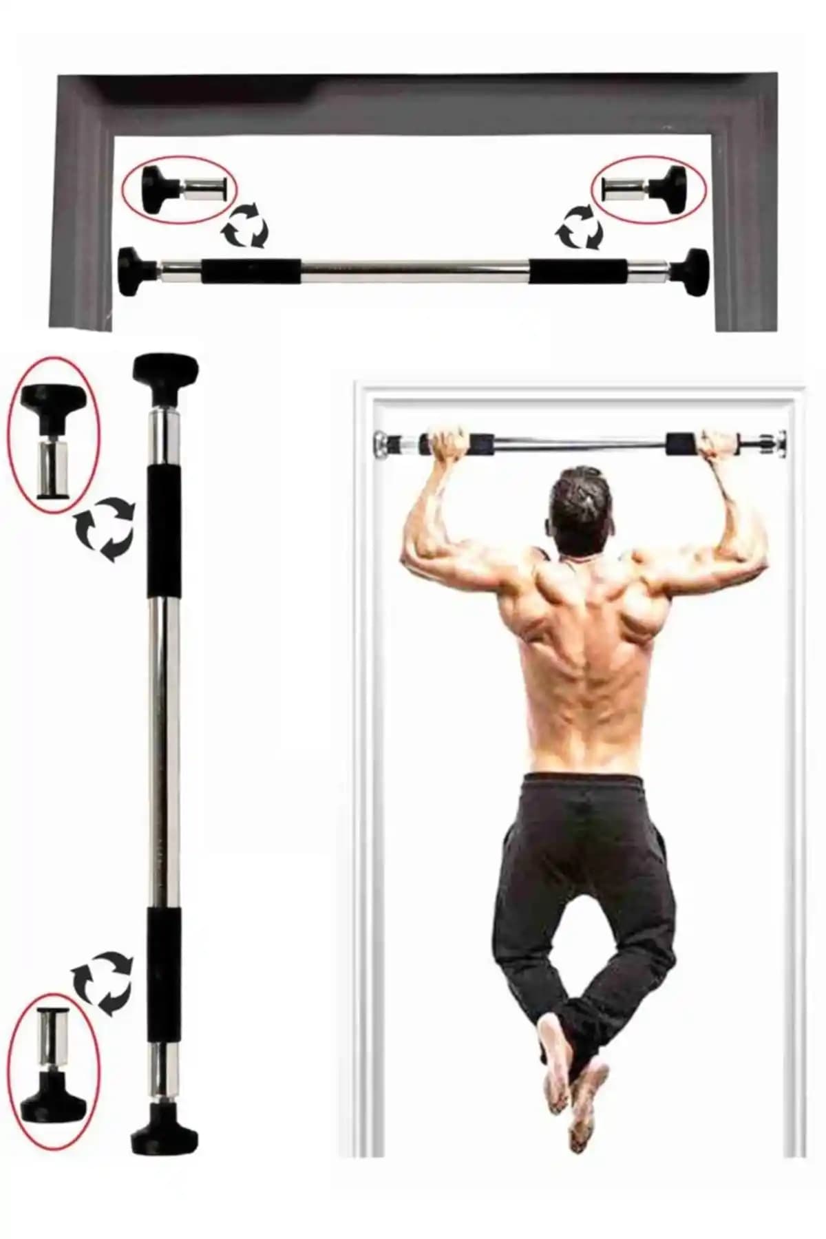 Leyaton 80-100 cm Kapı Barı Çok Yönlü Egzersiz ve Spor Ekipmanı