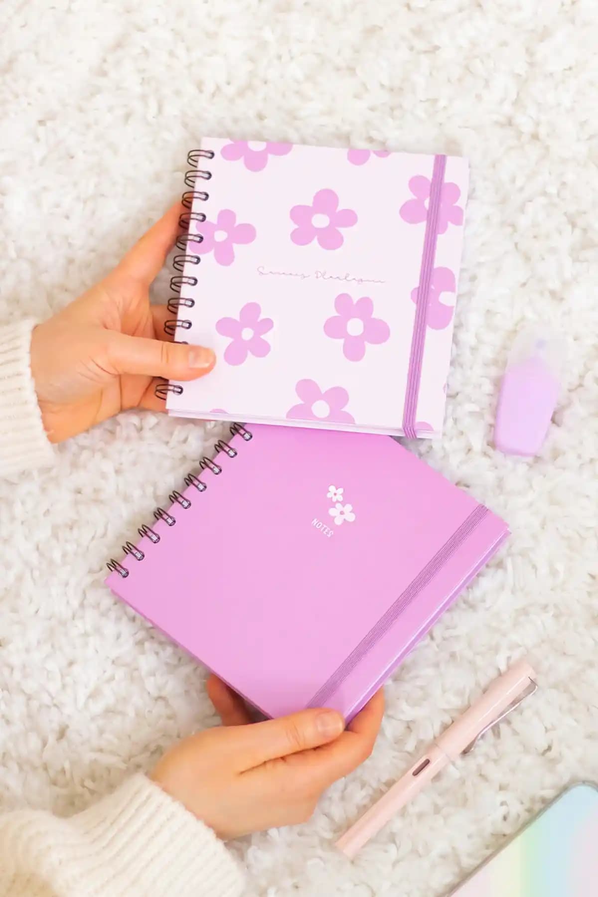 Matt Notebook 15x15 cm Kare 2'li Set: Şık ve Fonksiyonel Günlük Planlama ve Not Alma Ürünü