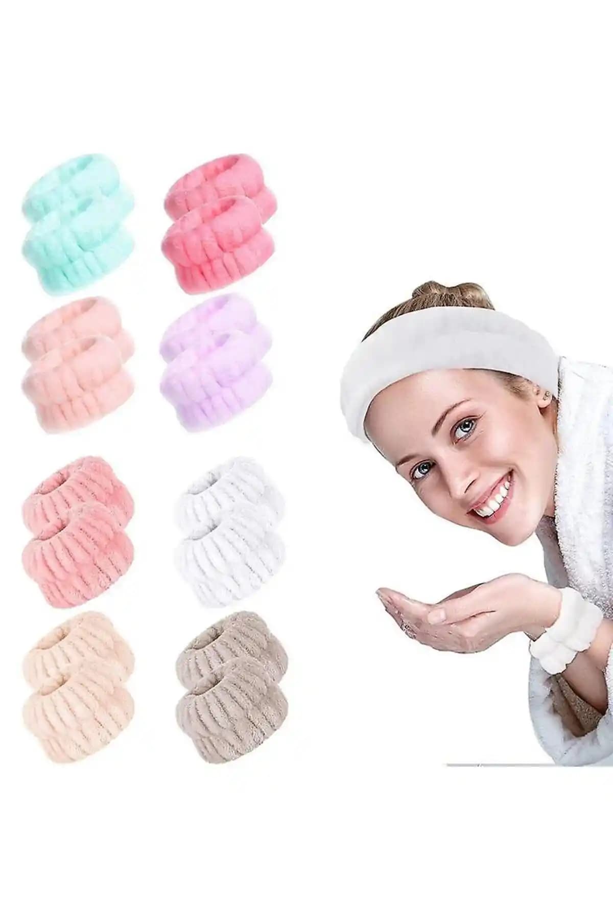 Meşeli Tekstil 2 Adet Havlu Bileklikleri Yüz ve Vücut Bakımında Pratik Kullanım