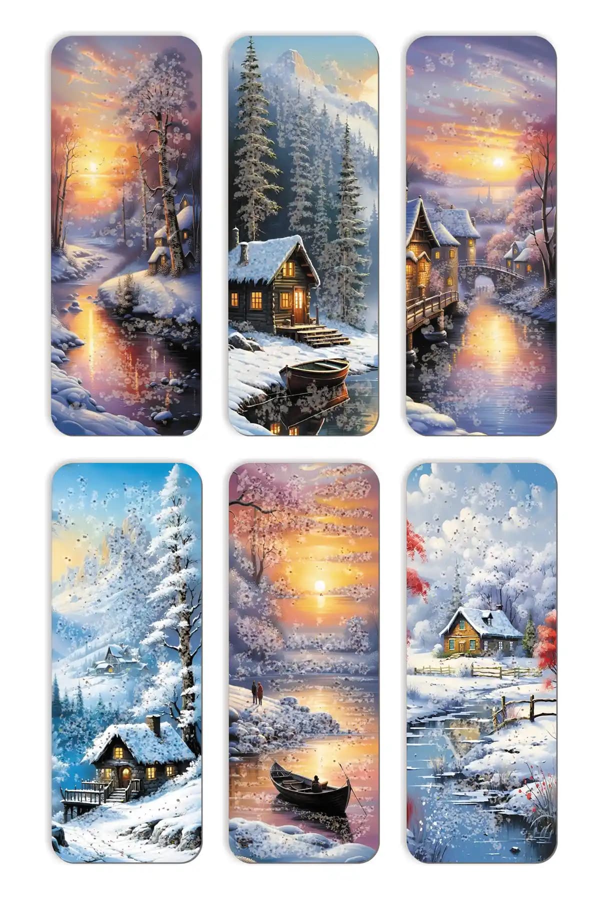 Mia Pera 6'lı Simli Ayraç Seti Yılbaşı ve Noel Temalı Dekoratif Hediye Seçeneği